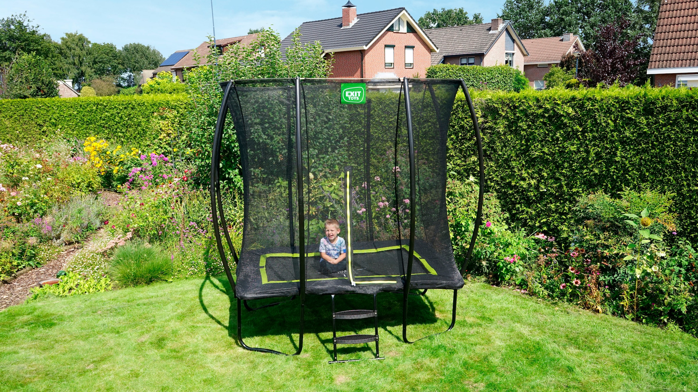 EXIT Gartentrampolin »Silhouette, schwarz«, mit Sicherheitsnetz