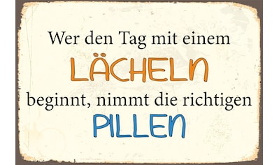 Metallbild »Lächeln«, Sprüche, (1 St.)