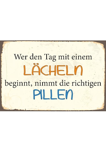 queence Metallbild »Lächeln« Sprüche (1 St.)