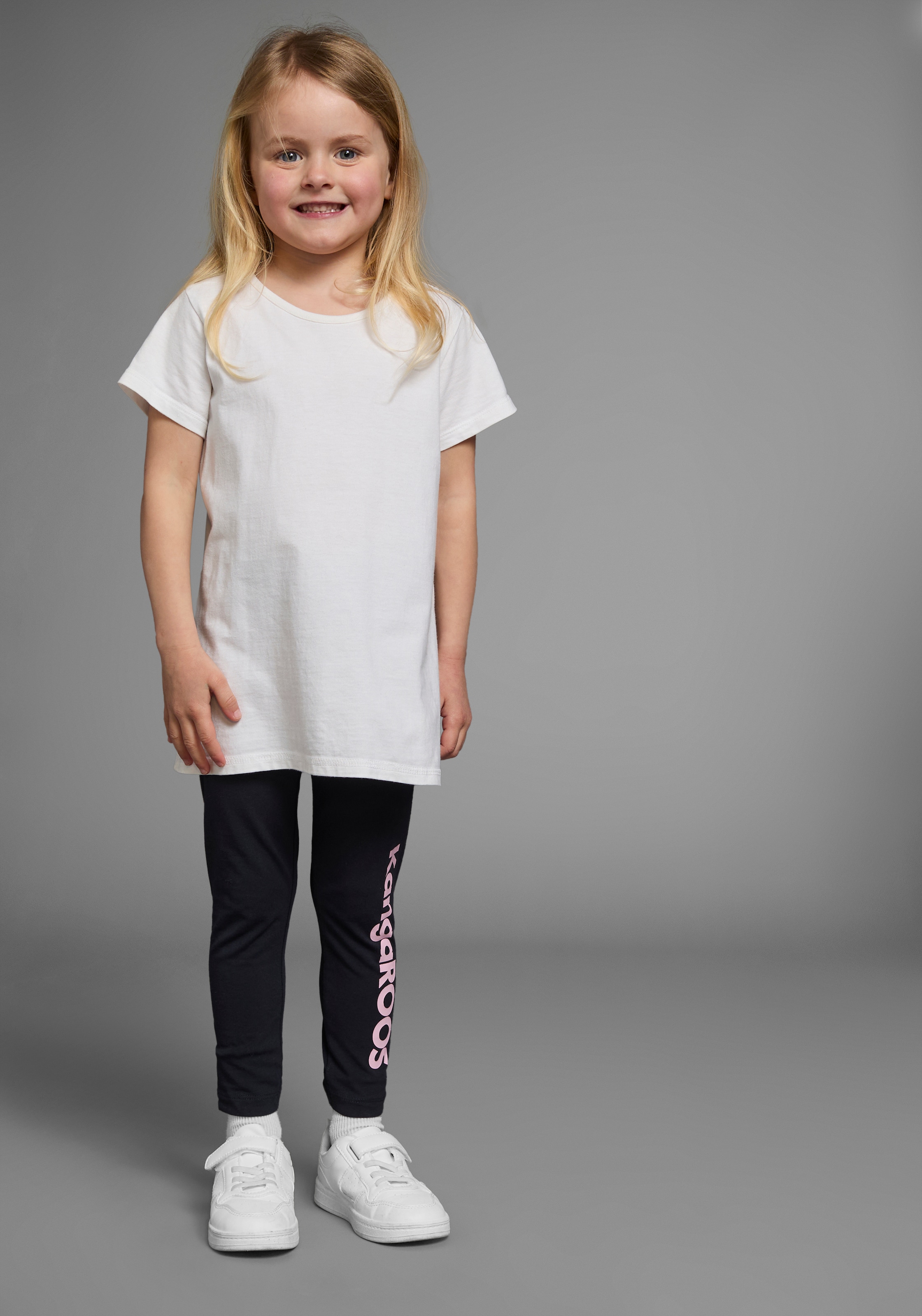 KangaROOS Leggings »2er Pack Leggings mit Kangaroos Schriftzug«, (Packung, 2 tlg.), Für kleine Mädchen