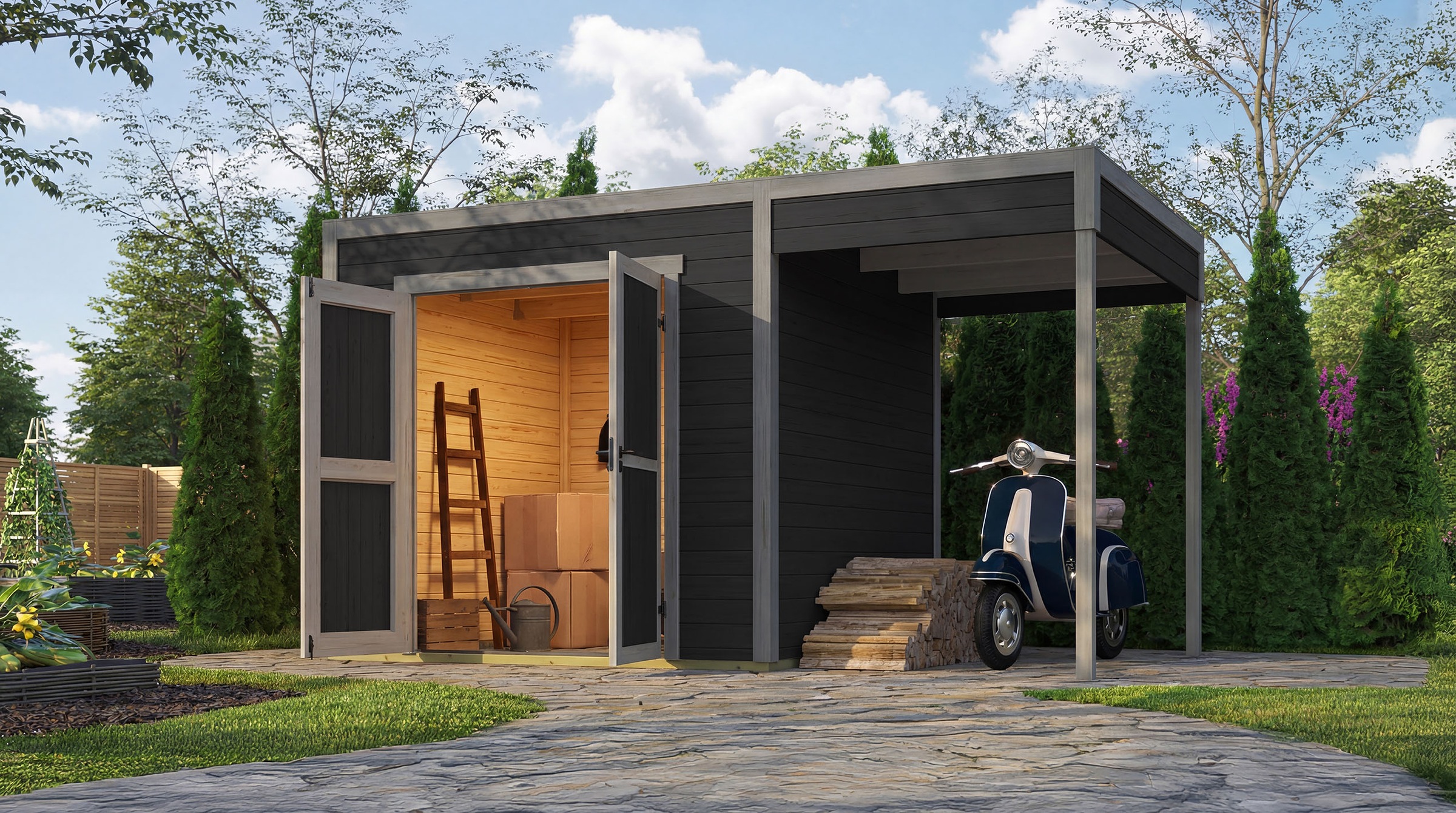weka Gartenhaus "Batu 1,5 mit Anbau"
