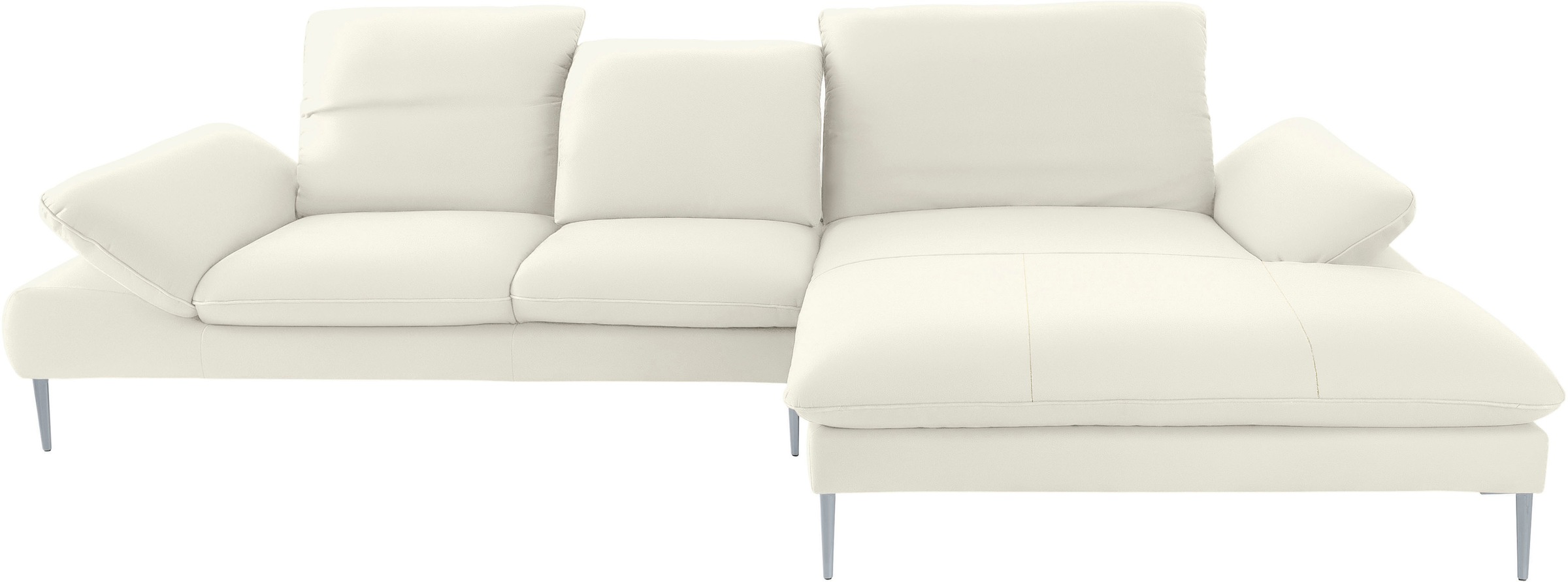 W.SCHILLIG Ecksofa »enjoy&MORE, Designsofa, bequem, zeitlos und elegant, L-Form«, mit Sitztiefenverstellung, Füße silber matt, Breite 340 cm