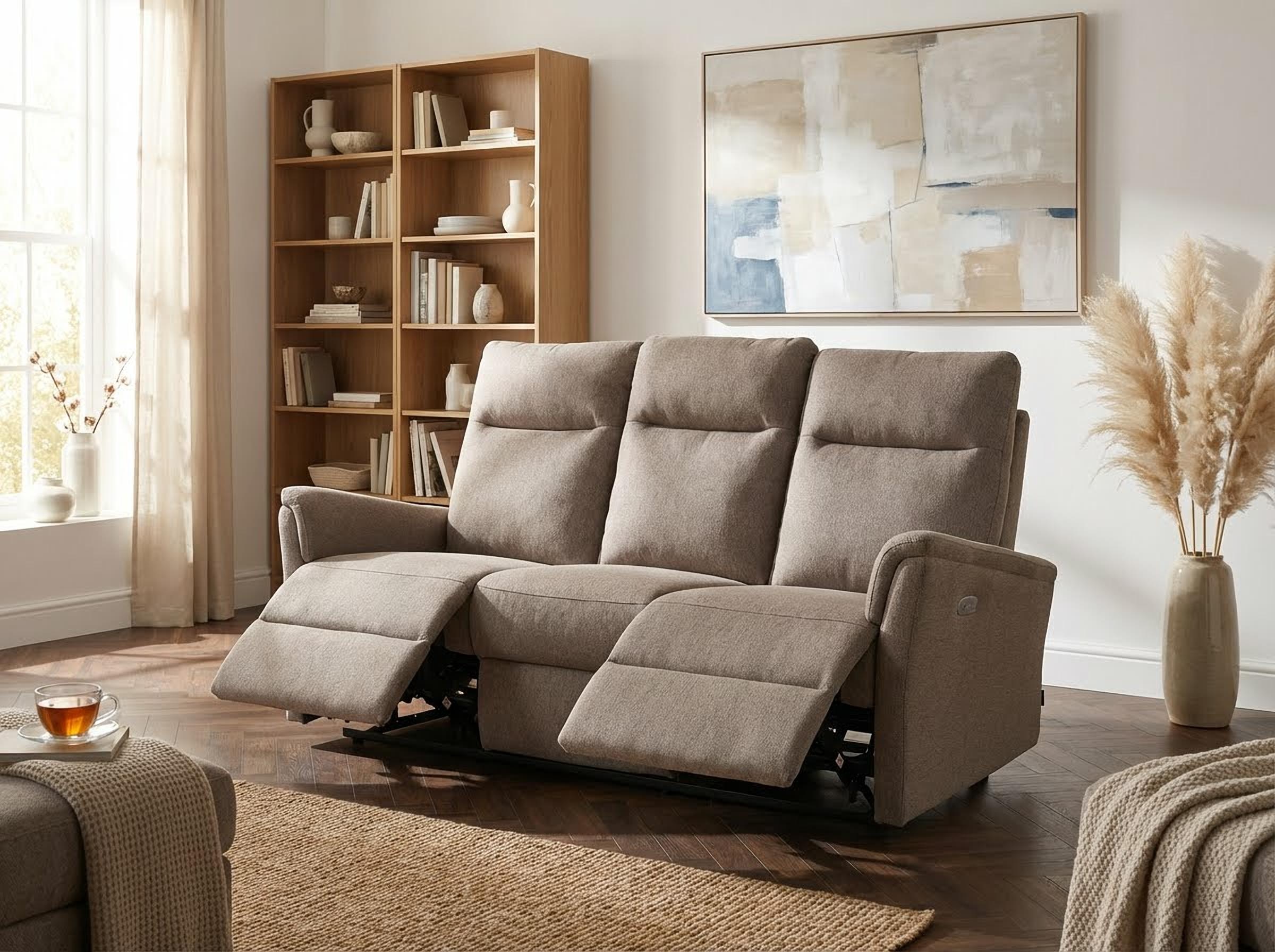 Home affaire 3-Sitzer "FINNARA, 3-Sitzer,elelektrische Relaxfunktion in 2 Sitzen, USB A/C" Liegefunktion 105-135, Federkern