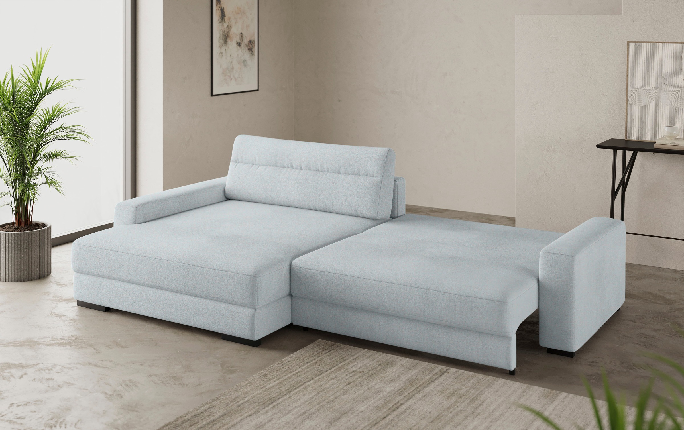 Mr. Couch Ecksofa »Marcello DuraFlex L-Form«, EasyBett, Bettkasten, Kaltschaumpolsterung, bis 140 kg belastbar