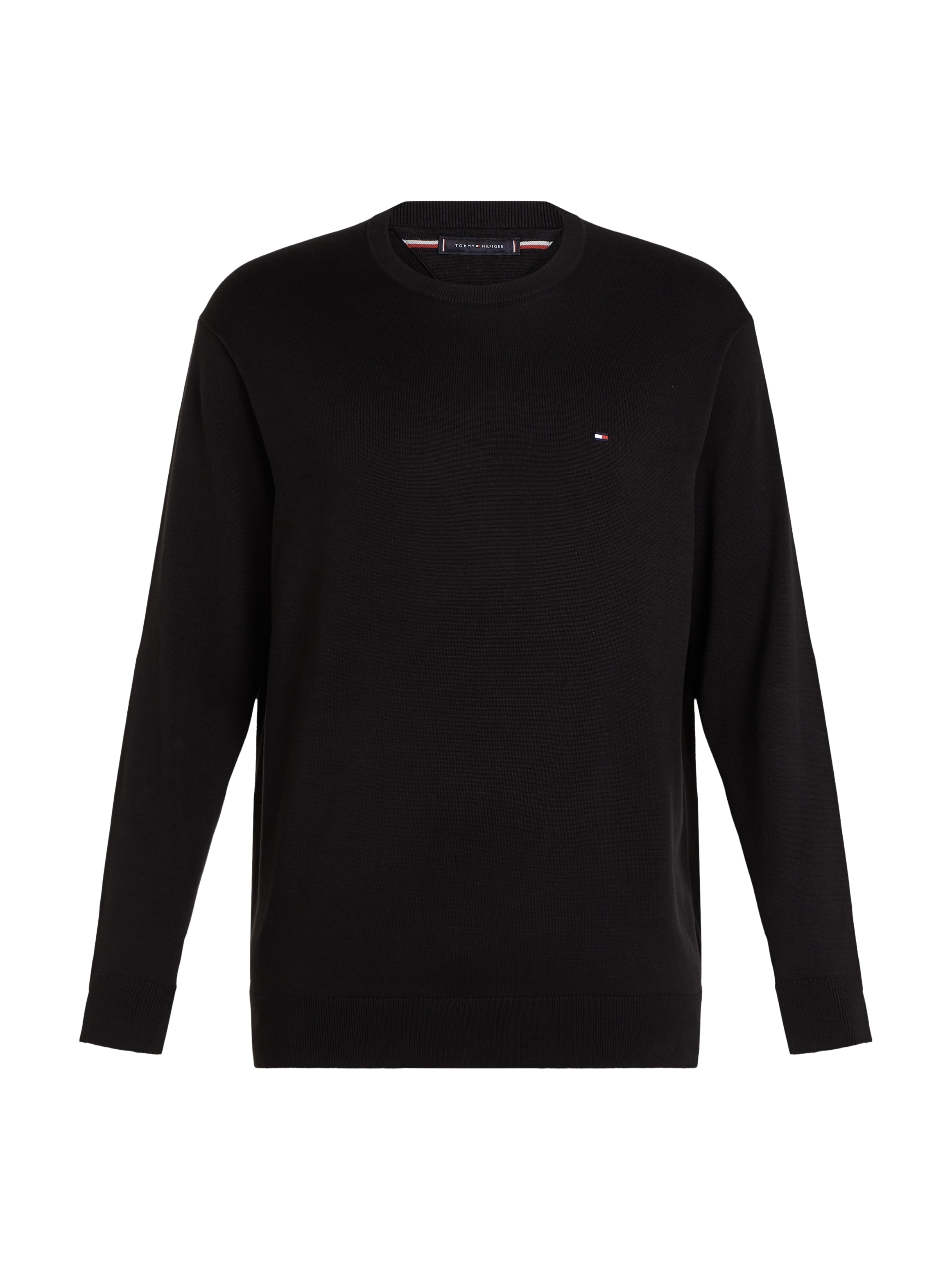 Tommy Hilfiger Big & Tall Rundhalspullover »BT-ESSENTIAL COTTON CREW NECK-B«, in Großen Größen, Logostickerei