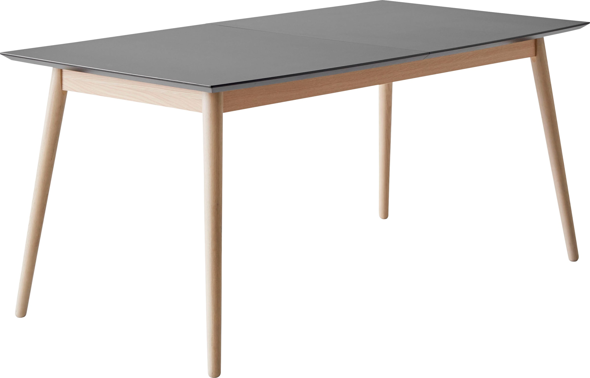 Hammel Furniture Esstisch »Meza Designtisch mit Auszugsfunktion und 2 Einlegeplatten«, bootsförmige Tischplatte MDF, Eiche Massivholzgestell