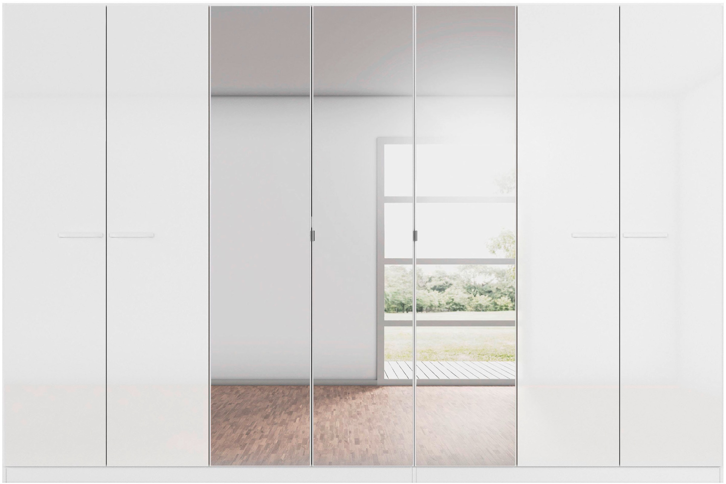 rauch Drehtürenschrank »Kleiderschrank Schrank Garderobe TOPSELLER OTELI inkl. Inneneinteilung«, (erhältlich in Breiten 91-360 cm, ab Breite 136cm inkl. Innenschubladen), mit zusätzlichen Einlegeböden, optional mit Spiegel MADE IN GERMANY