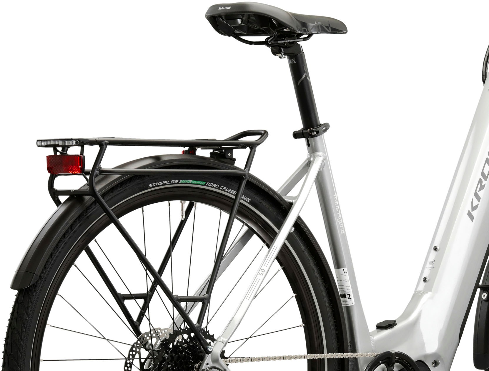 Kross E-Bike »KROSS E-Trekkingrad Trans 5.0 28" silber 9 Gänge«, 9 Gang, microSHIFT, ADVENT M619, Mittelmotor 250 W