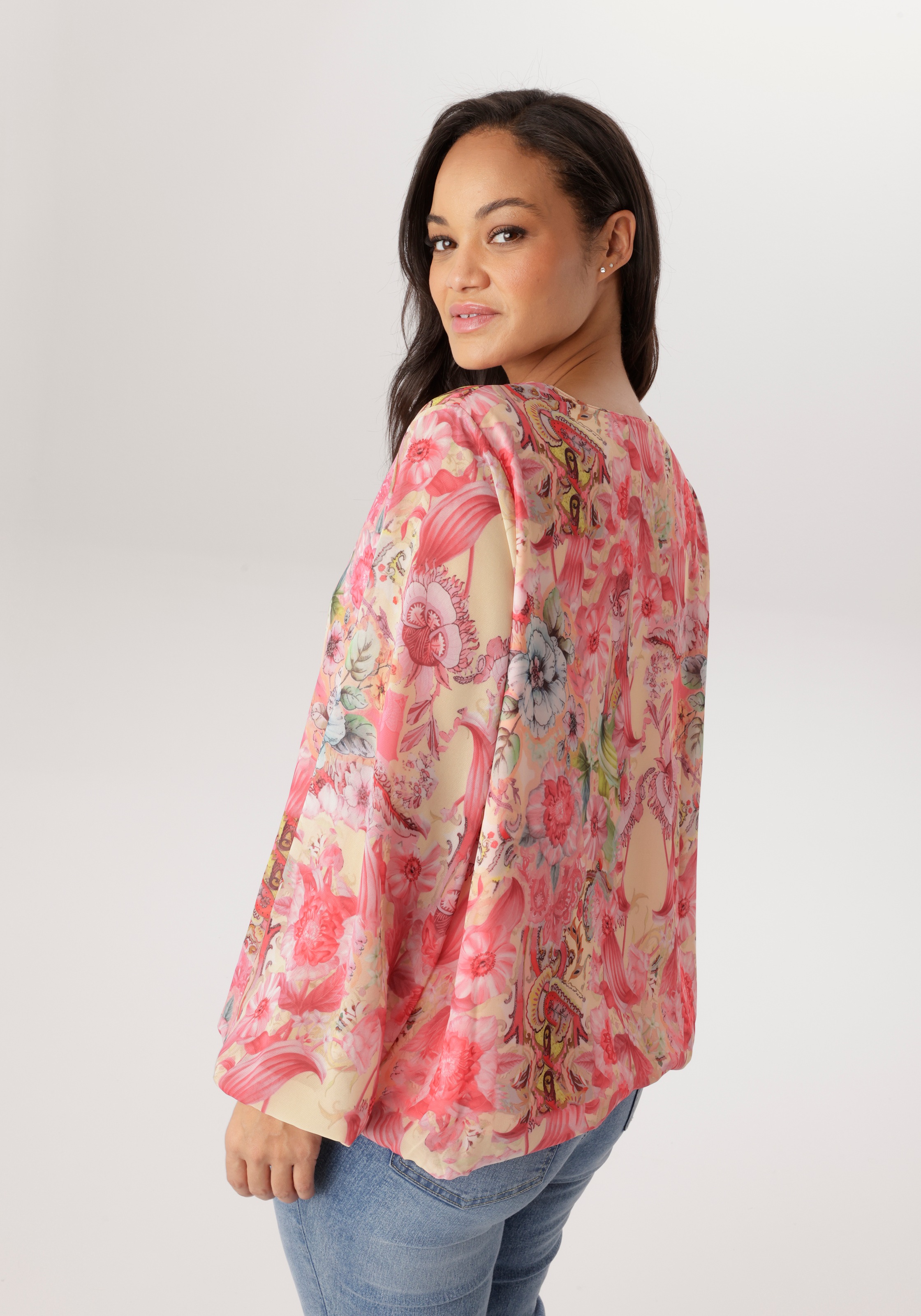 Aniston PLUS Schlupfbluse mit Blumendruck - NEUE KOLLEKTION günstig online kaufen