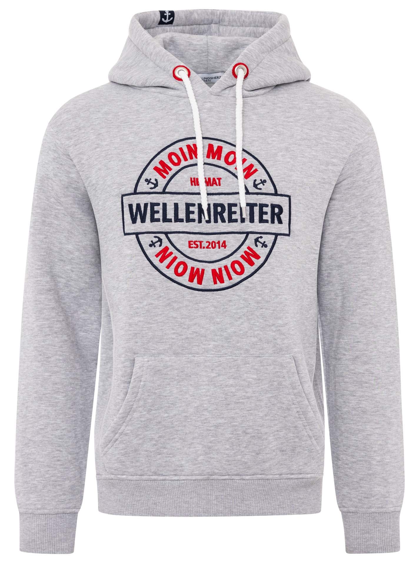 Zwillingsherz Hoodie ""Wellenreiter" Herren", mit Fronttaschen und Kordel günstig online kaufen