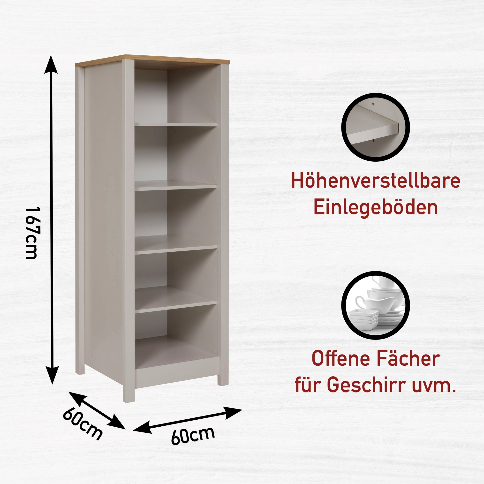 Inter Link Küchenzeile »Pienza, Einbauküche, Küchenblock, Küchenmodul, Kompaktküche« Ohne E-Geräte für Spülmaschine Kochfeld Backofen Kühlschrank B: 430 cm