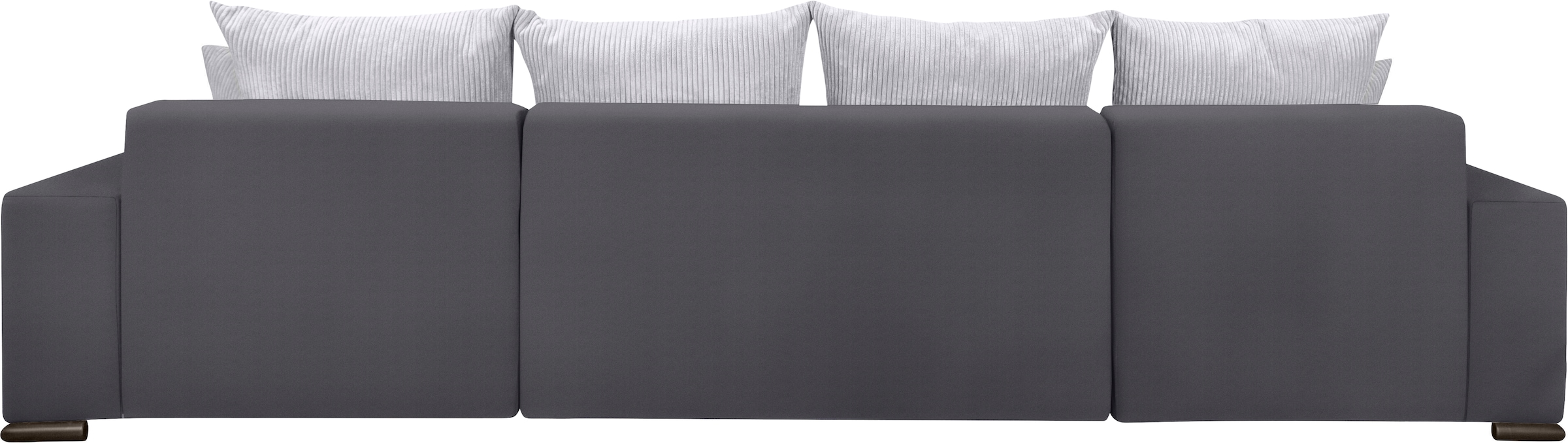 COLLECTION AB Wohnlandschaft »XL-Josy U-Form, Breite 313 cm, Cord-/Mix«, inkl. Bettfunktion, Bettkasten, mit 4 gleich großen Rückenkissen