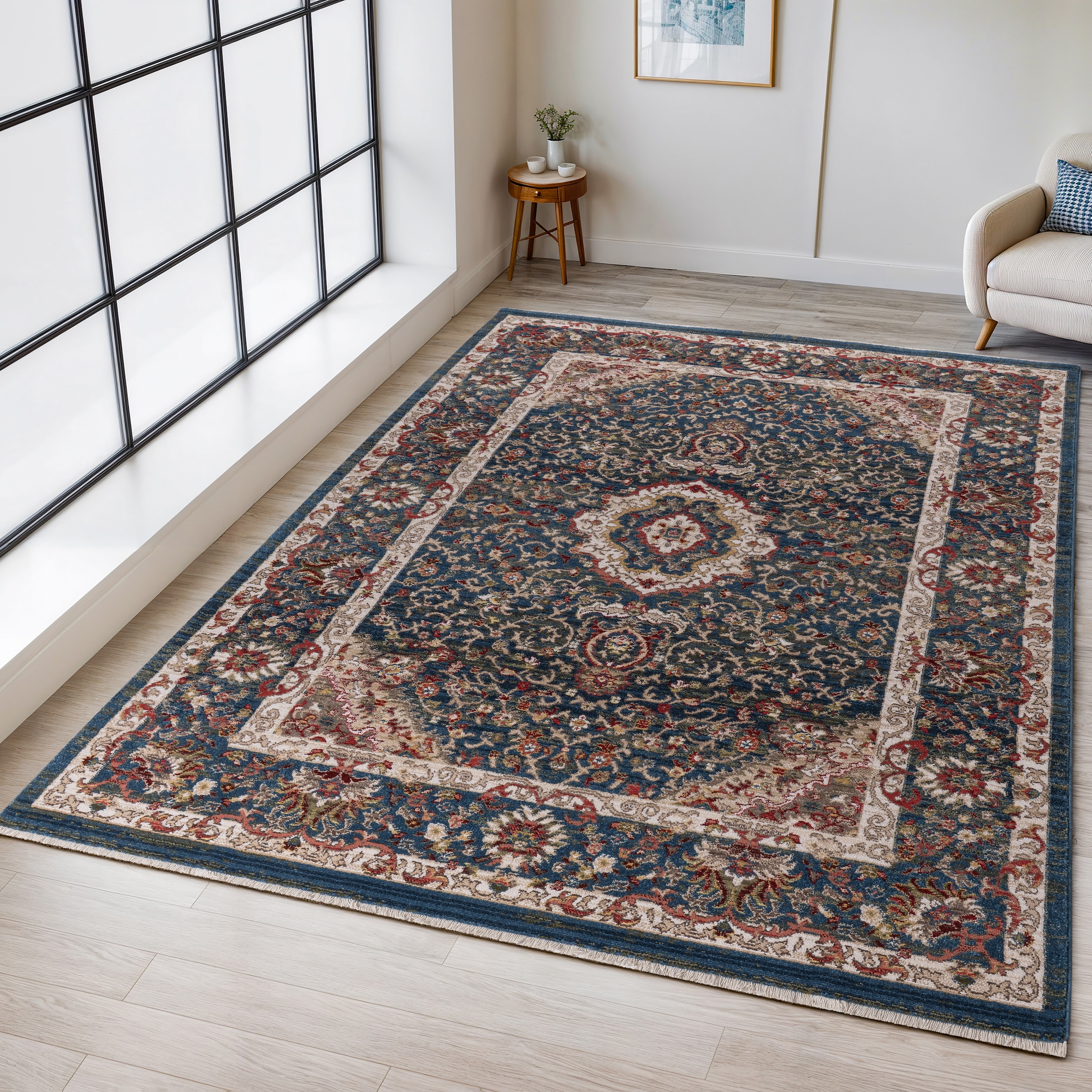 OTTO home Teppich »Molvio, mit & ohne Fransen« rechteckig 18 mm Höhe Orient-Optik, Vintage Design, weich, Wohnzimmer, Schlafzimmer