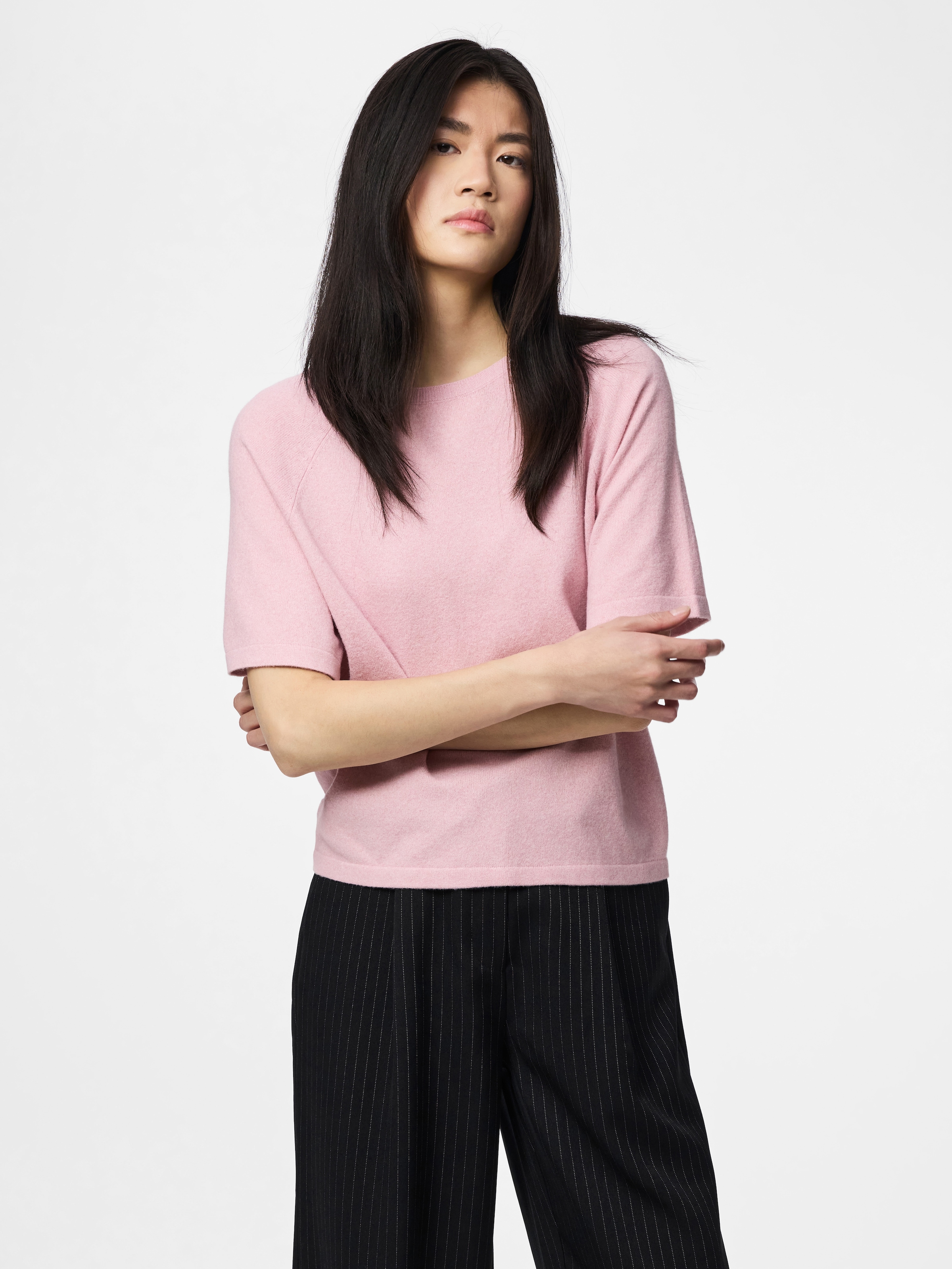 pieces Kurzarmpullover "PCBREE SS O-NECK KNIT NOOS BC" Materialmix, regular günstig online kaufen