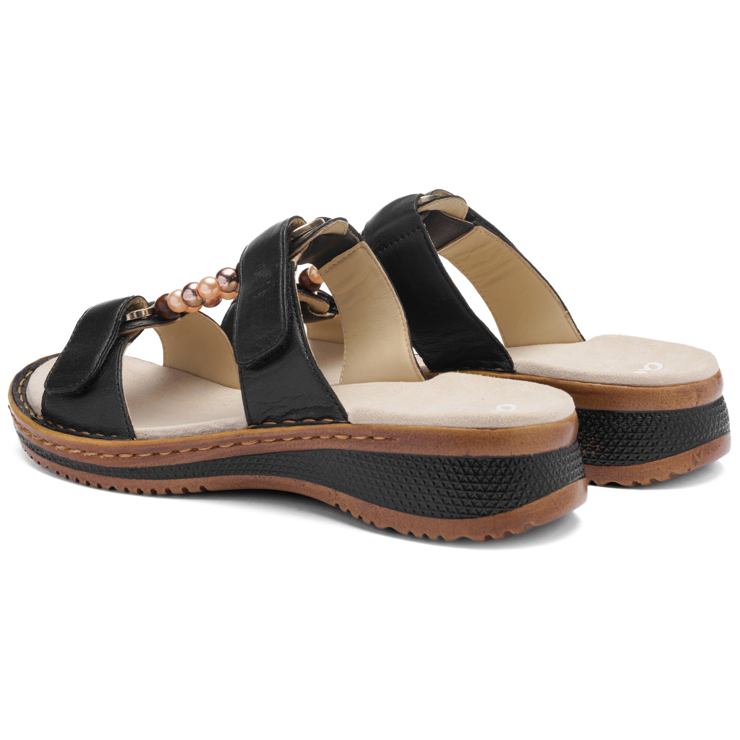 Pantolette ARA "Ara Pantoletten Glattleder", Damen, Gr. 43, schwarz, Glattleder, Schuhe Pantolette 3