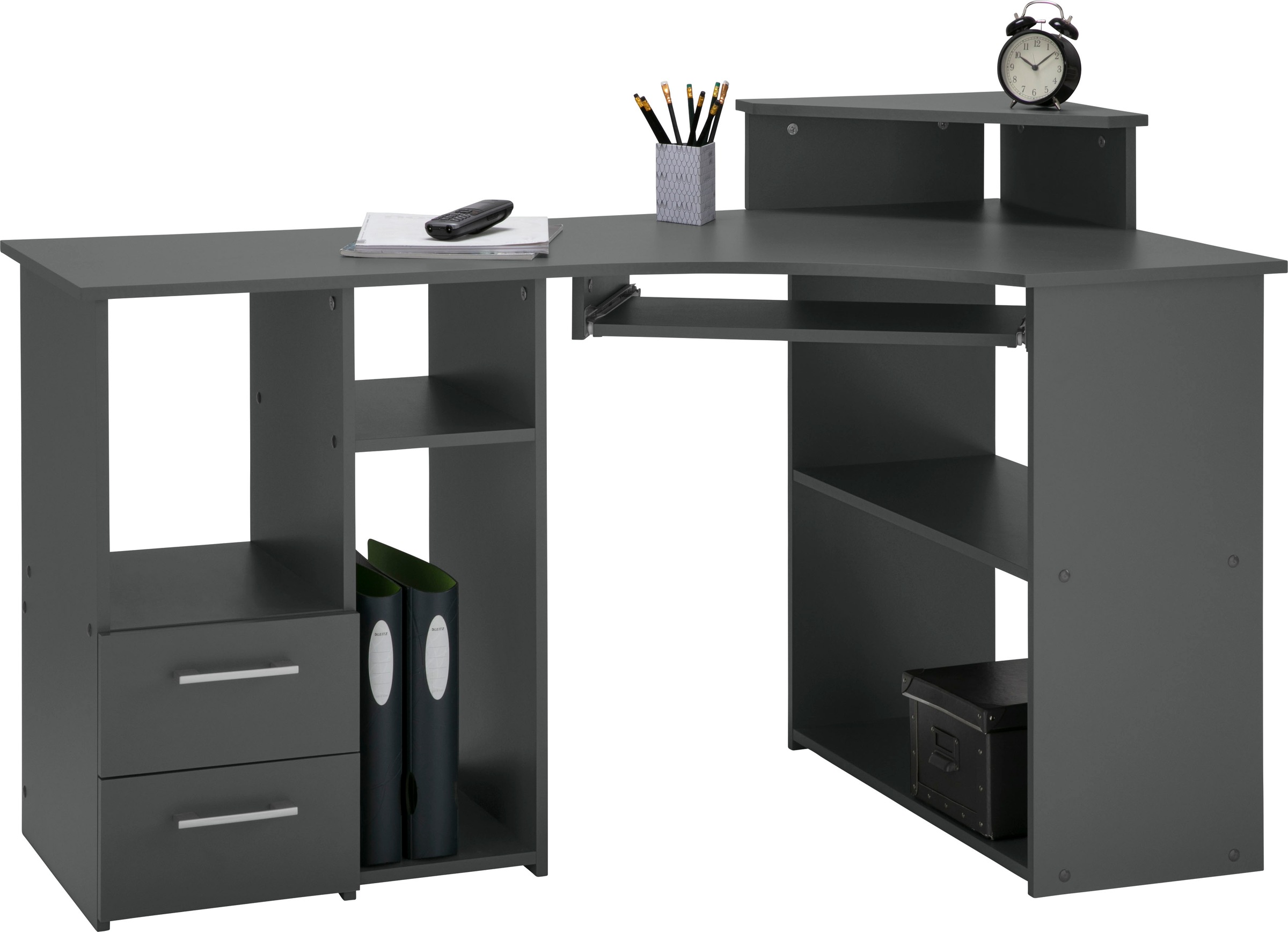 VOGL Möbelfabrik Schreibtisch "Sam", Eckschreibtisch, Tastaturauszug, Monit günstig online kaufen