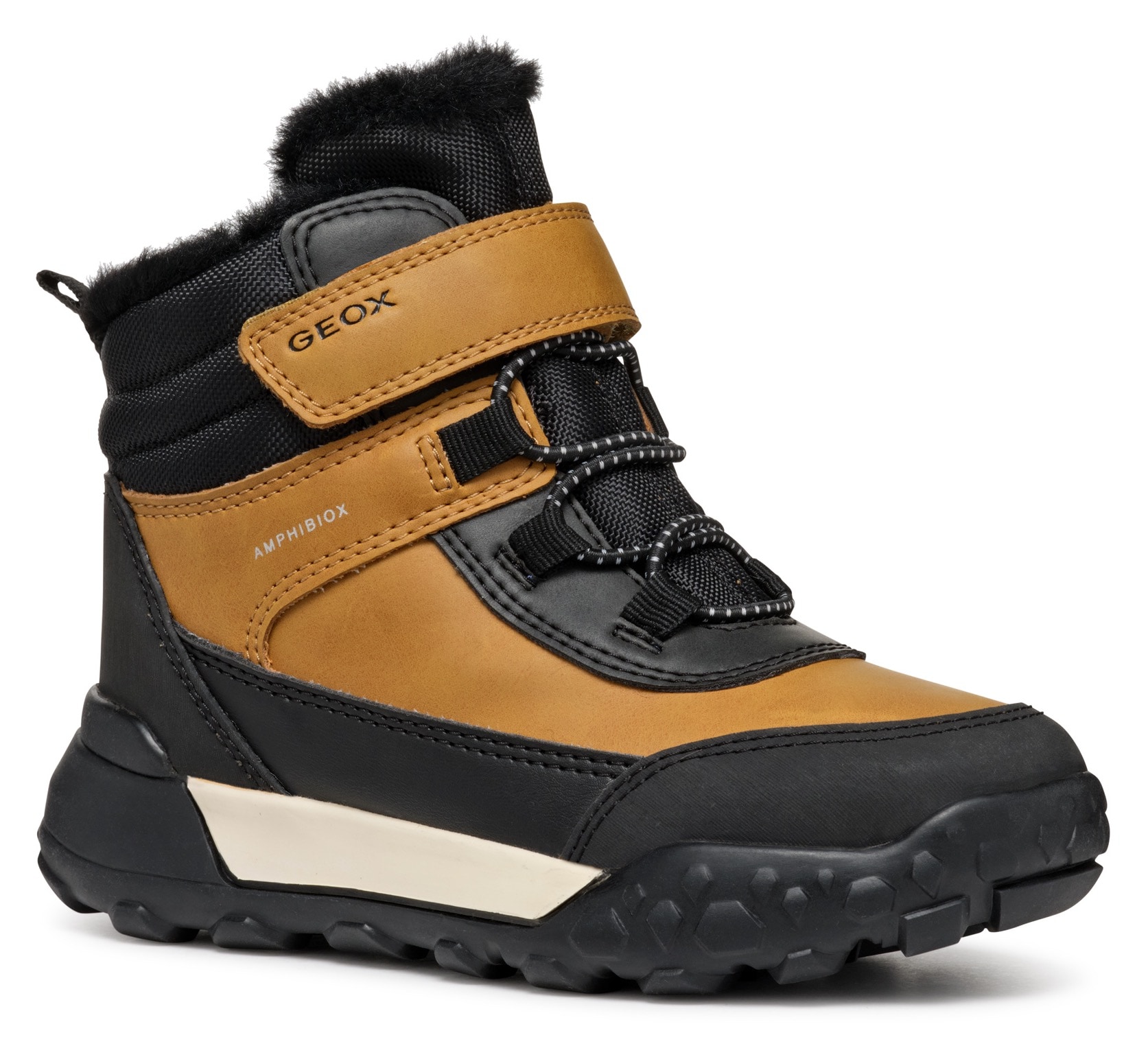 Geox Winterboots »J TREKKYUP BOY B ABX«, Klettstiefel, Snowboots, Winterstiefel mit Klettverschluss