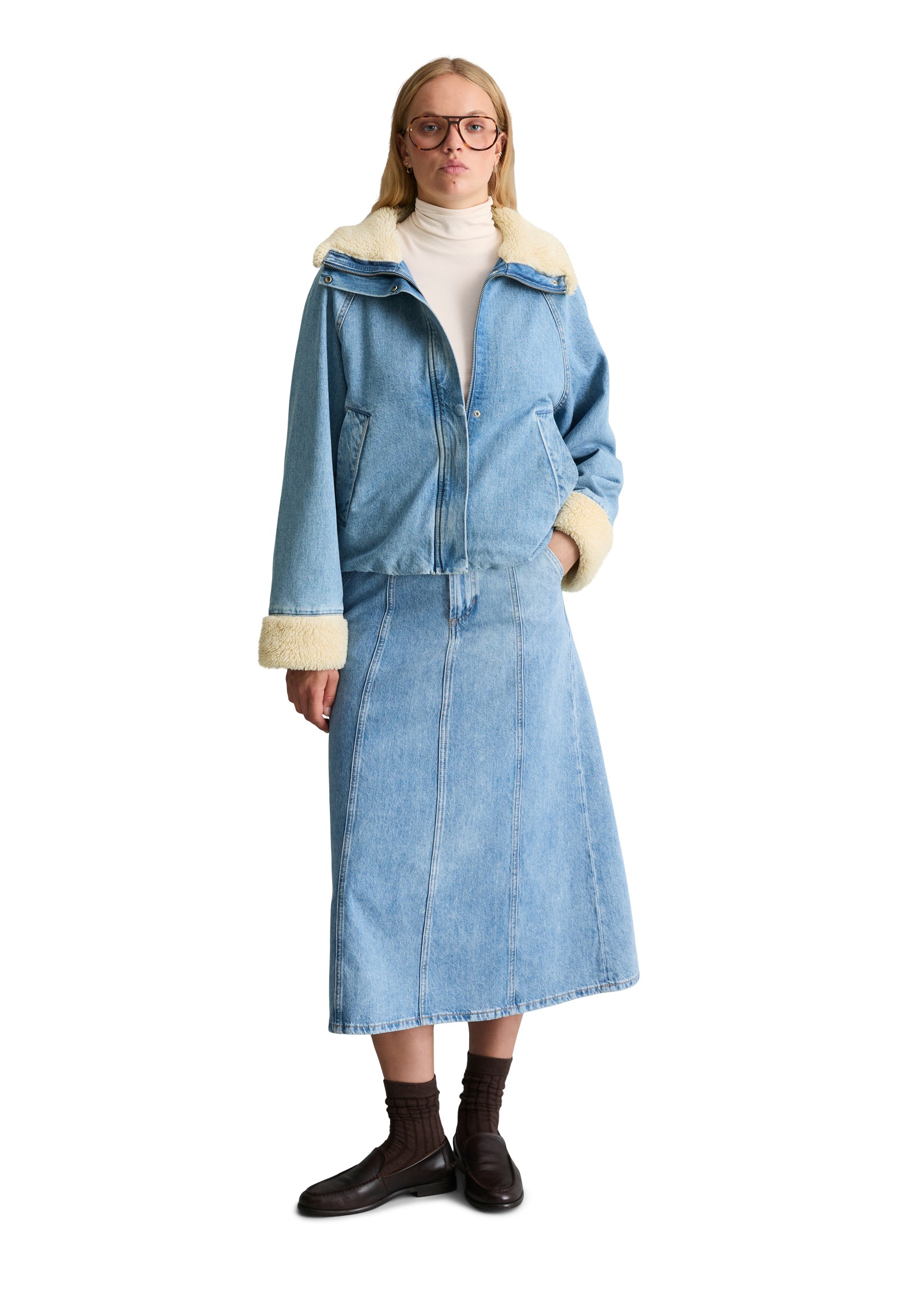 Marc O'Polo DENIM Jeansjacke »mit Futter in Lammfell-Optik«