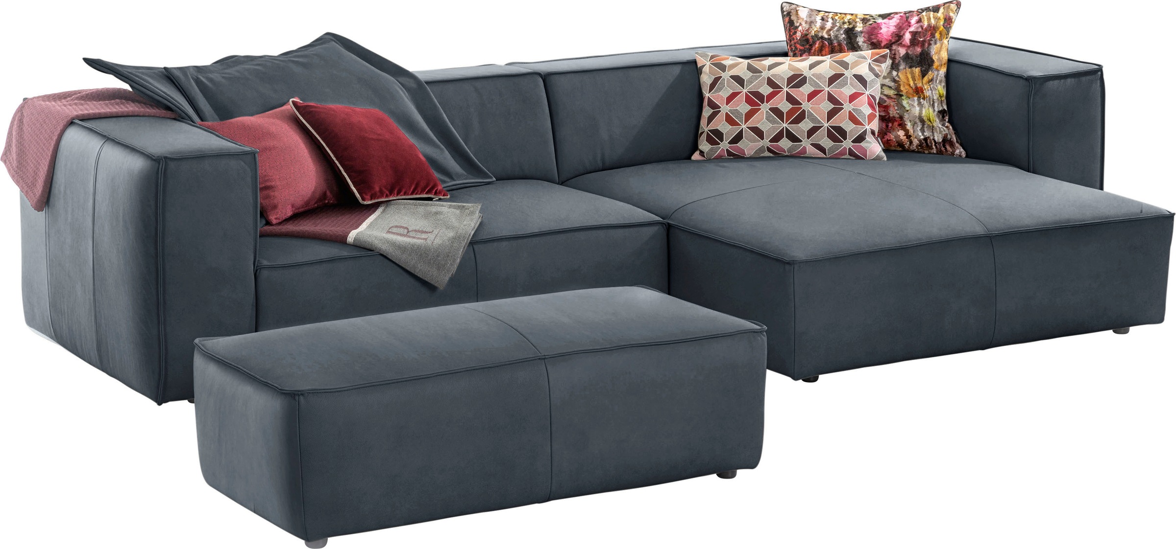 W.SCHILLIG Ecksofa "around-the-block" inklusive Hocker, mit eleganter Biese günstig online kaufen