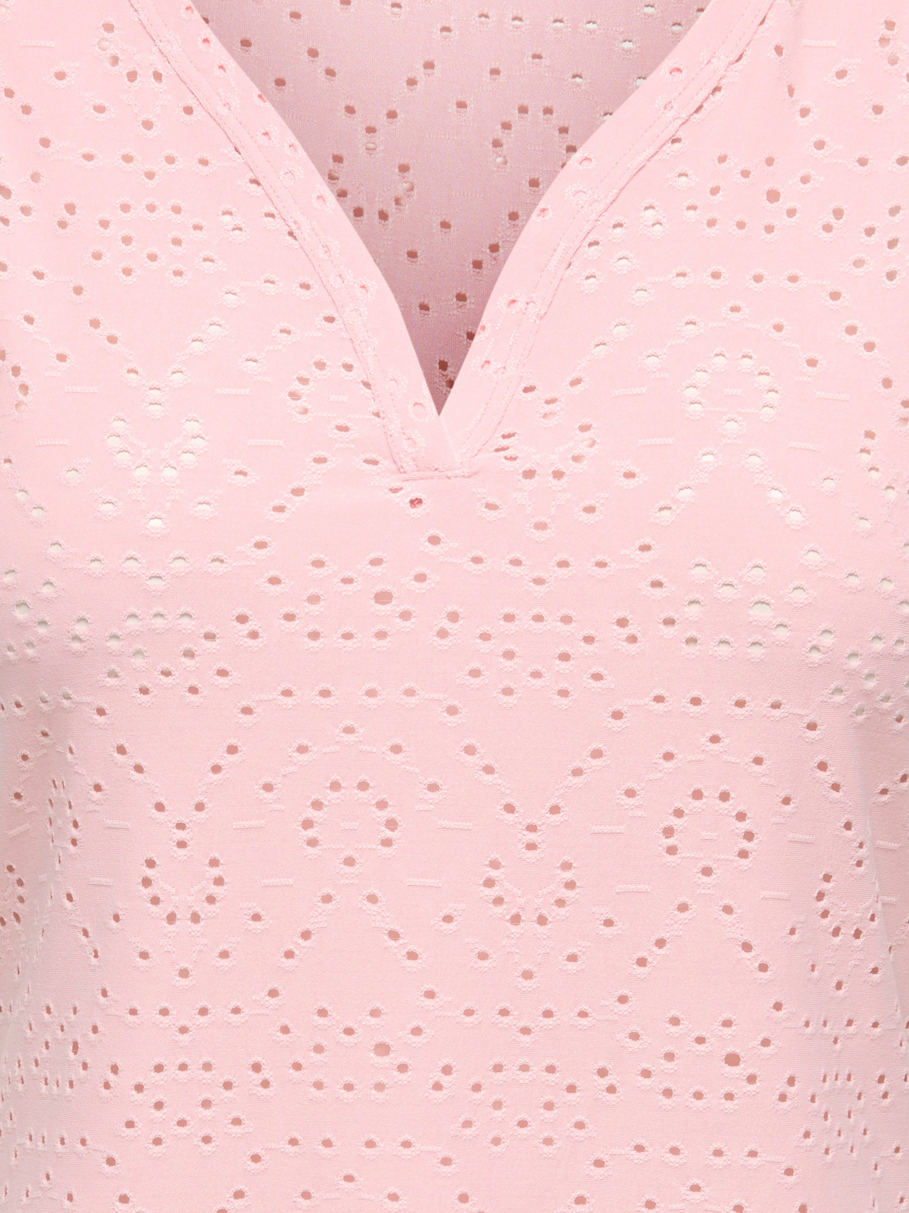 ONLY »ONLSMILLA S/L V-NECK TOP JRS« Materialmix, regular fit, V-Ausschnitt