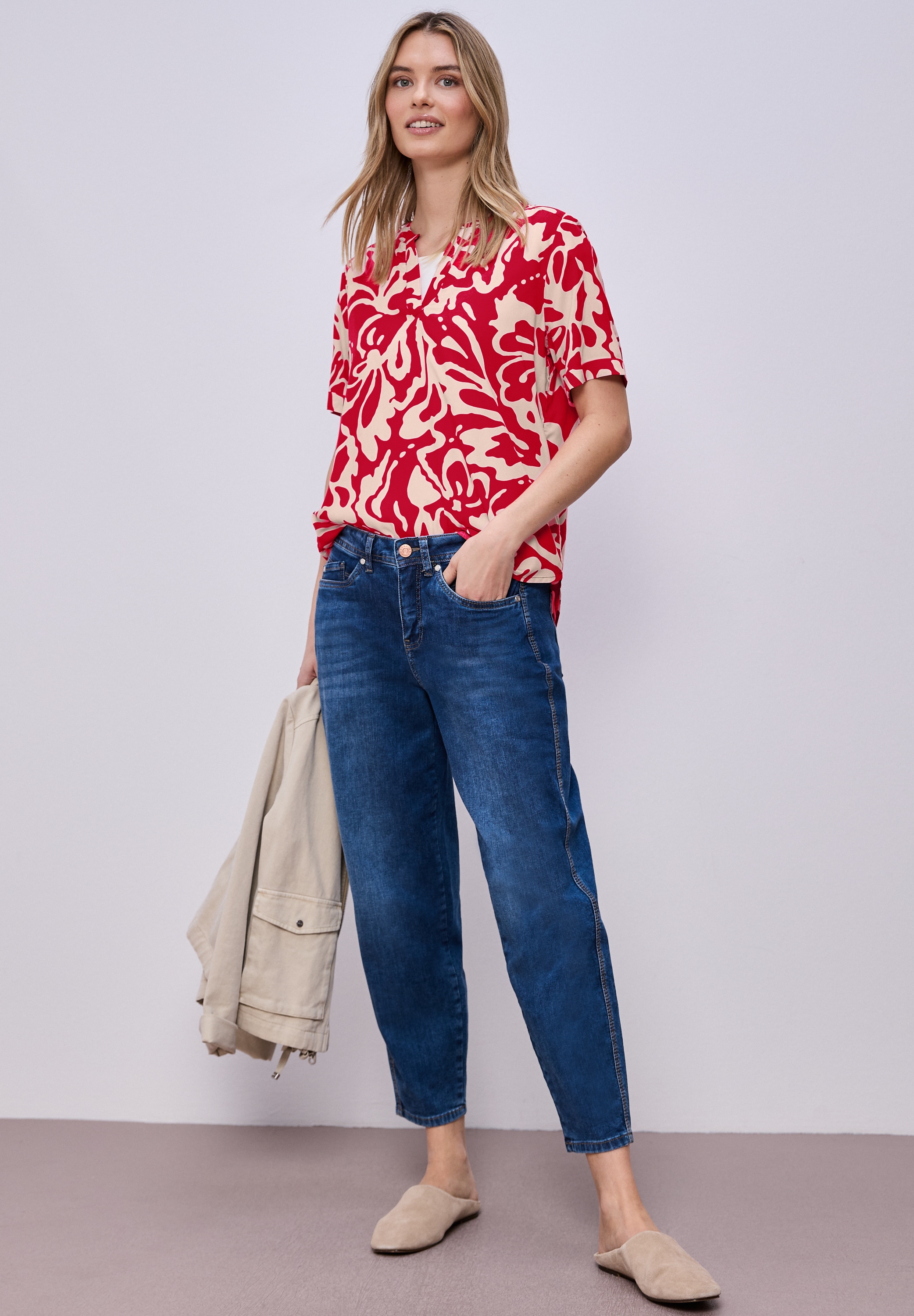 STREET ONE Schlupfbluse Weich fallende Viskose