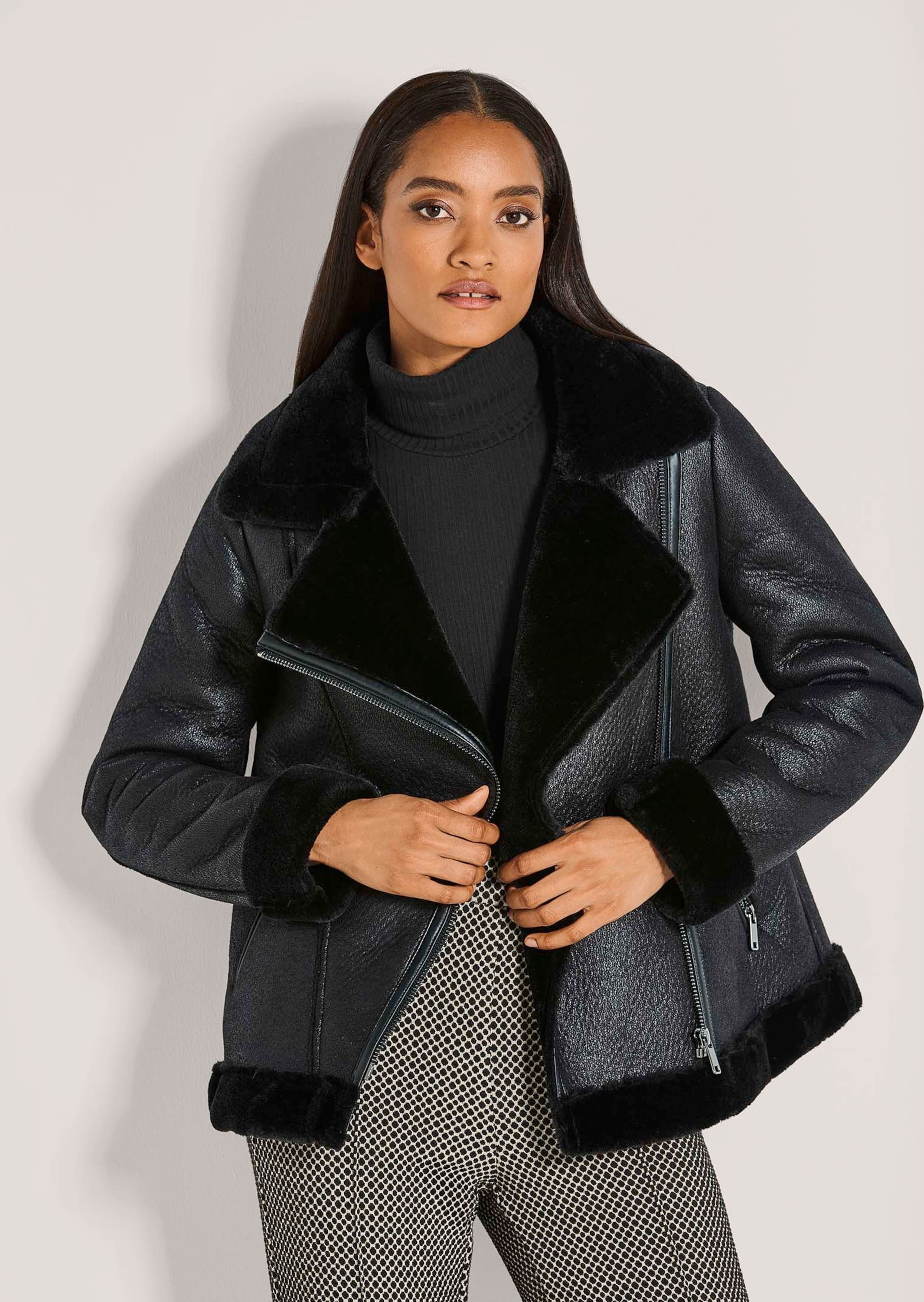 Thumbnail - MADELEINE Kurzjacke "Jacke Edle Bikerjacke mit Reverskragen"