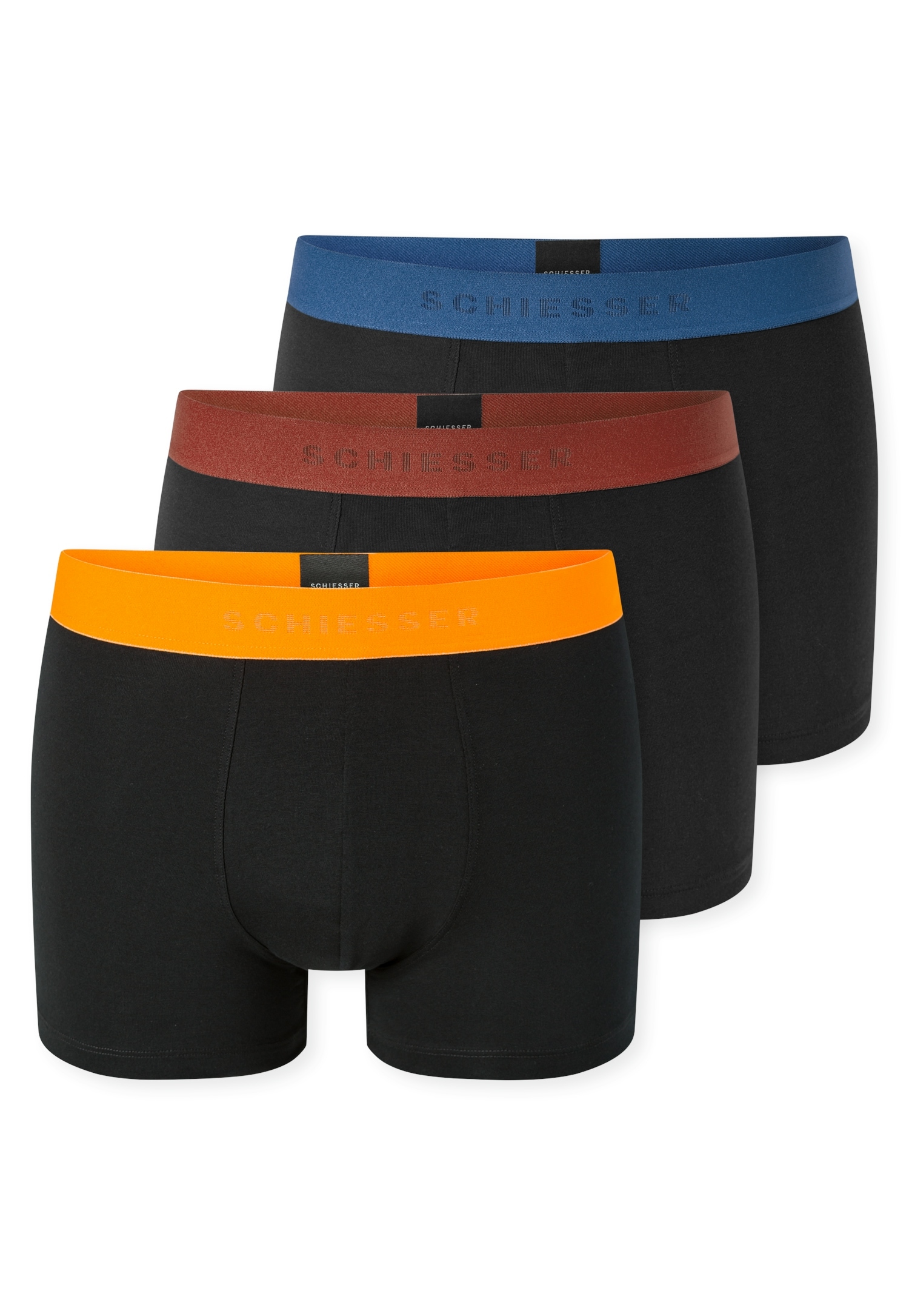 Schiesser "95/5 Multipacks" mit farblich abgesetztem, sportlichem Logo-Webgummibund