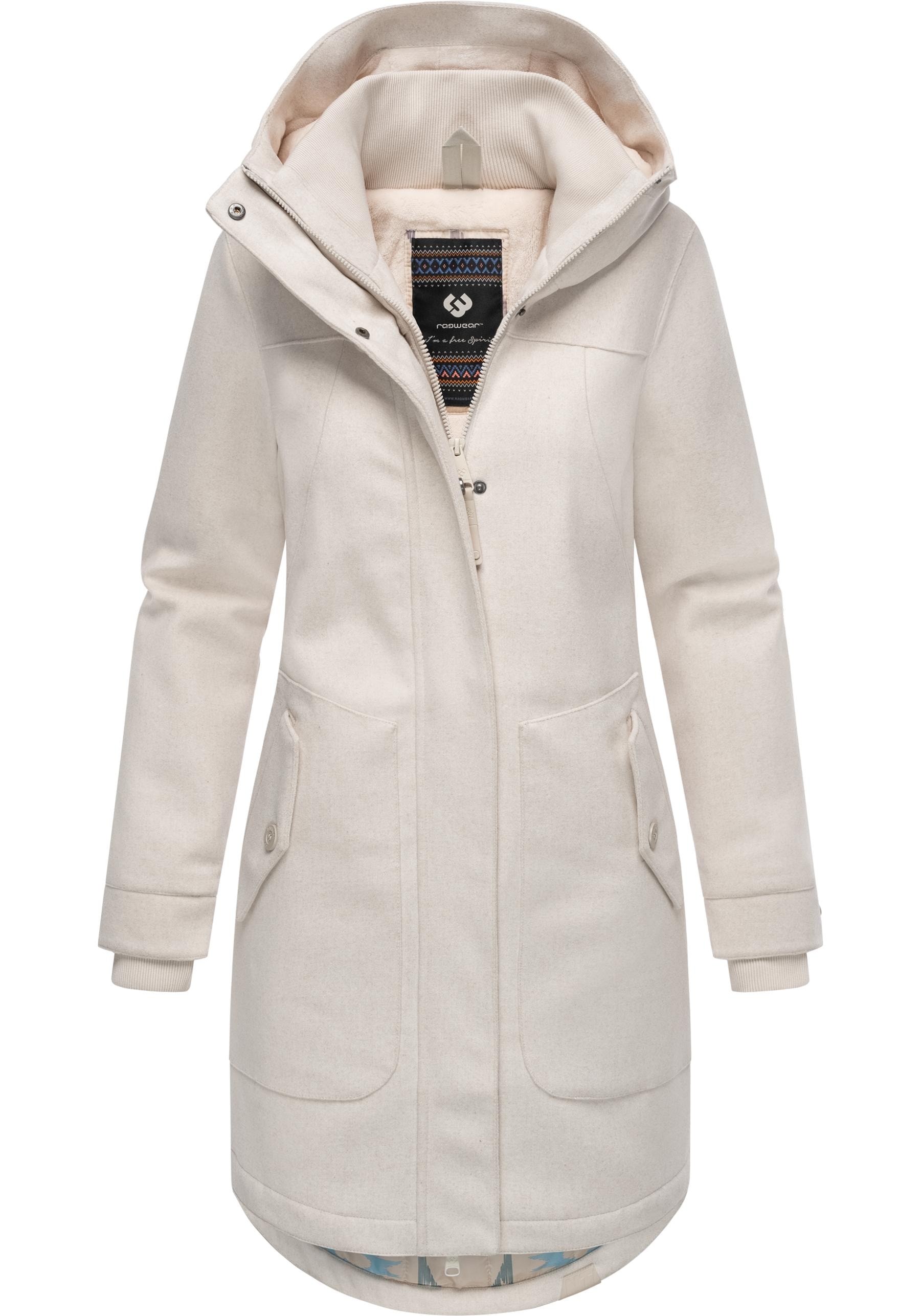 Ragwear Wintermantel "Jannisa Coat", Klassischer Damen Kurzmantel mit Kapuze