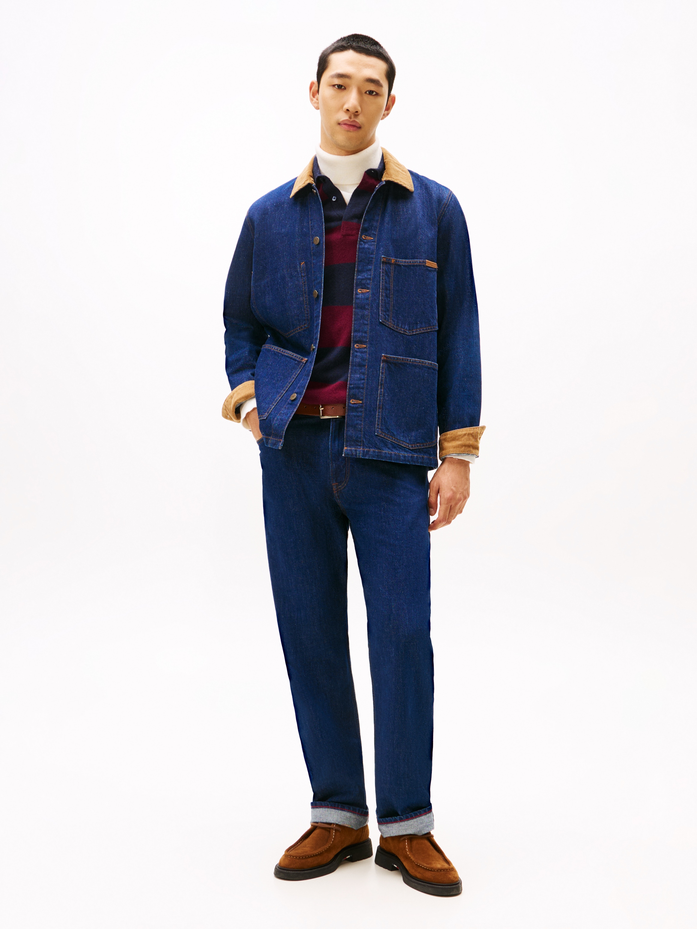 Tommy Hilfiger Jeansjacke »CHORE JACKET«, Freizeitjacke, Übergangsjacke mit Cord-Kragen, regular fit