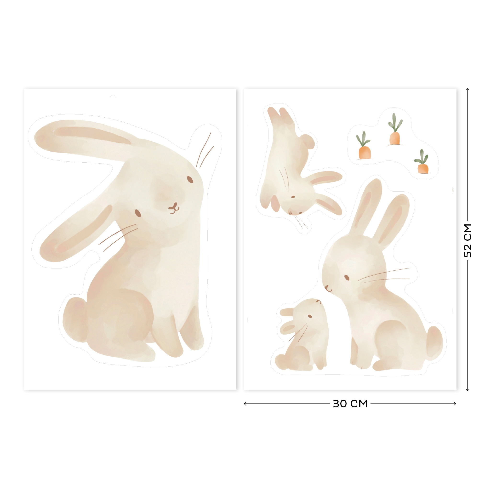 LITTLE DUTCH Wandsticker »Baby Bunny«, (Set), Selbstklebend (2x - 42x30cm)