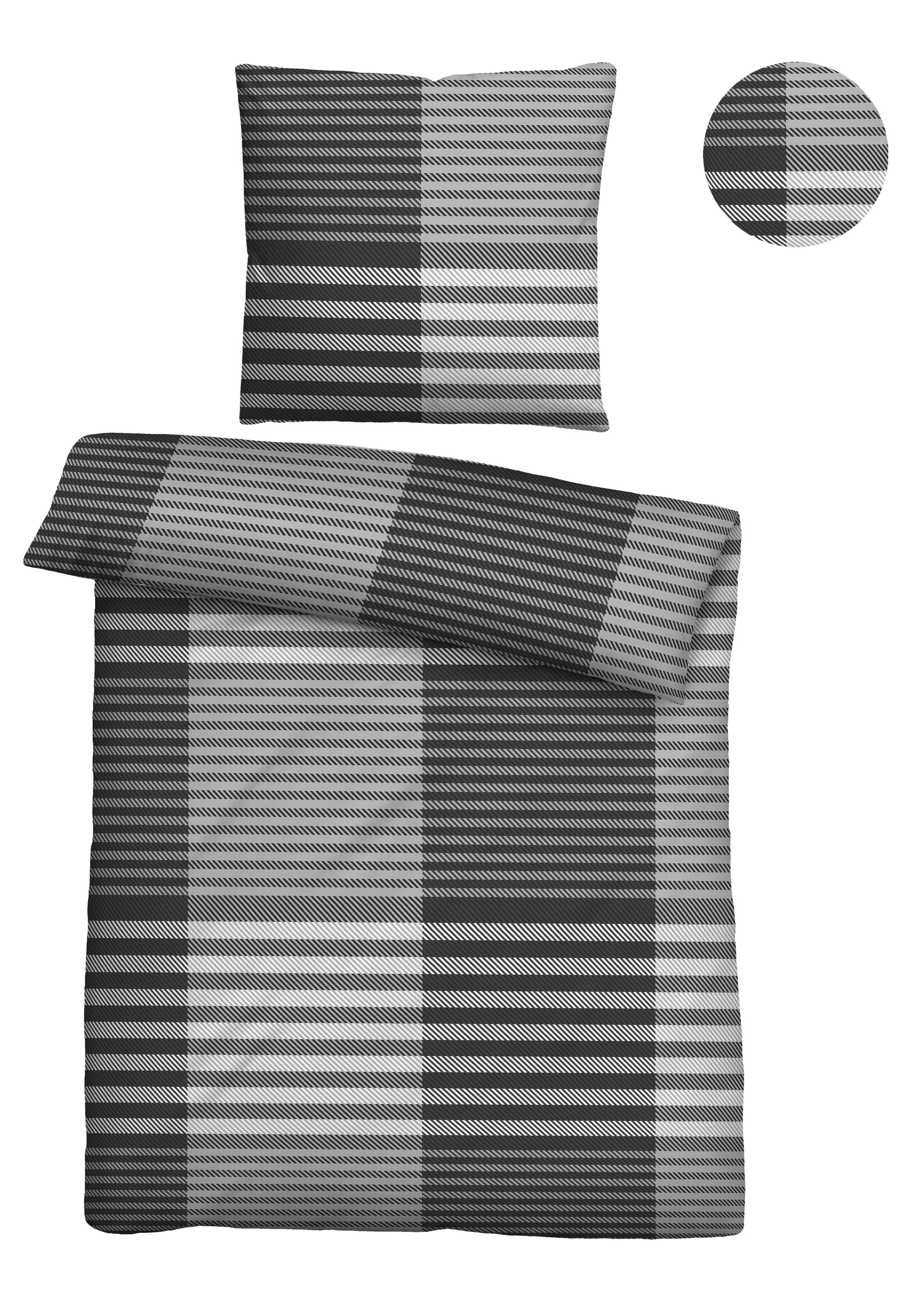 Biberna Bettwäsche »0004106« 2 Stk. tlg. wohlig warm + weich, pflegeleicht, 100% Baumwolle, Reißverschluss