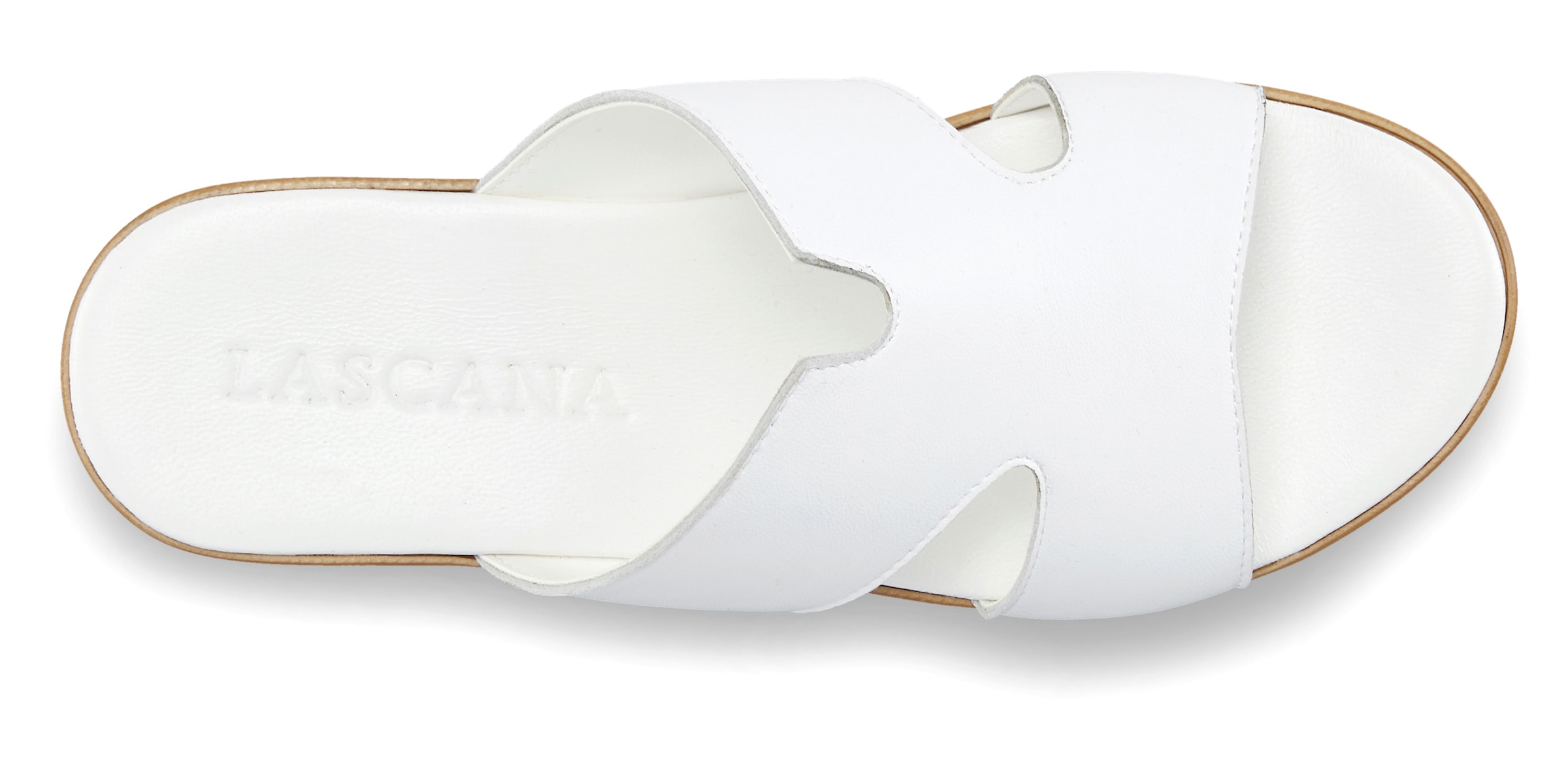 LASCANA Pantolette »Sandale, Sommerschuh, Mule«, aus Leder mit Keilabsatz