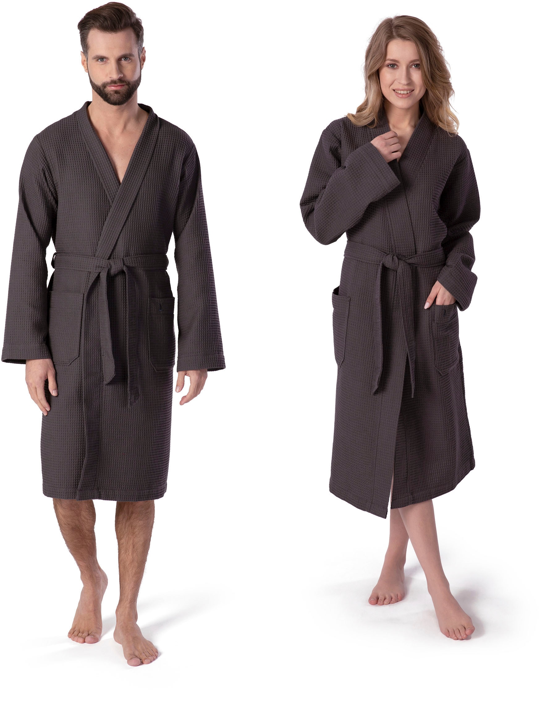 Möve "Homewear, ideal für Sauna & Spa, Hotelbademantel, Morgenmantel" 1 Stk. Piquée-Oberfläche