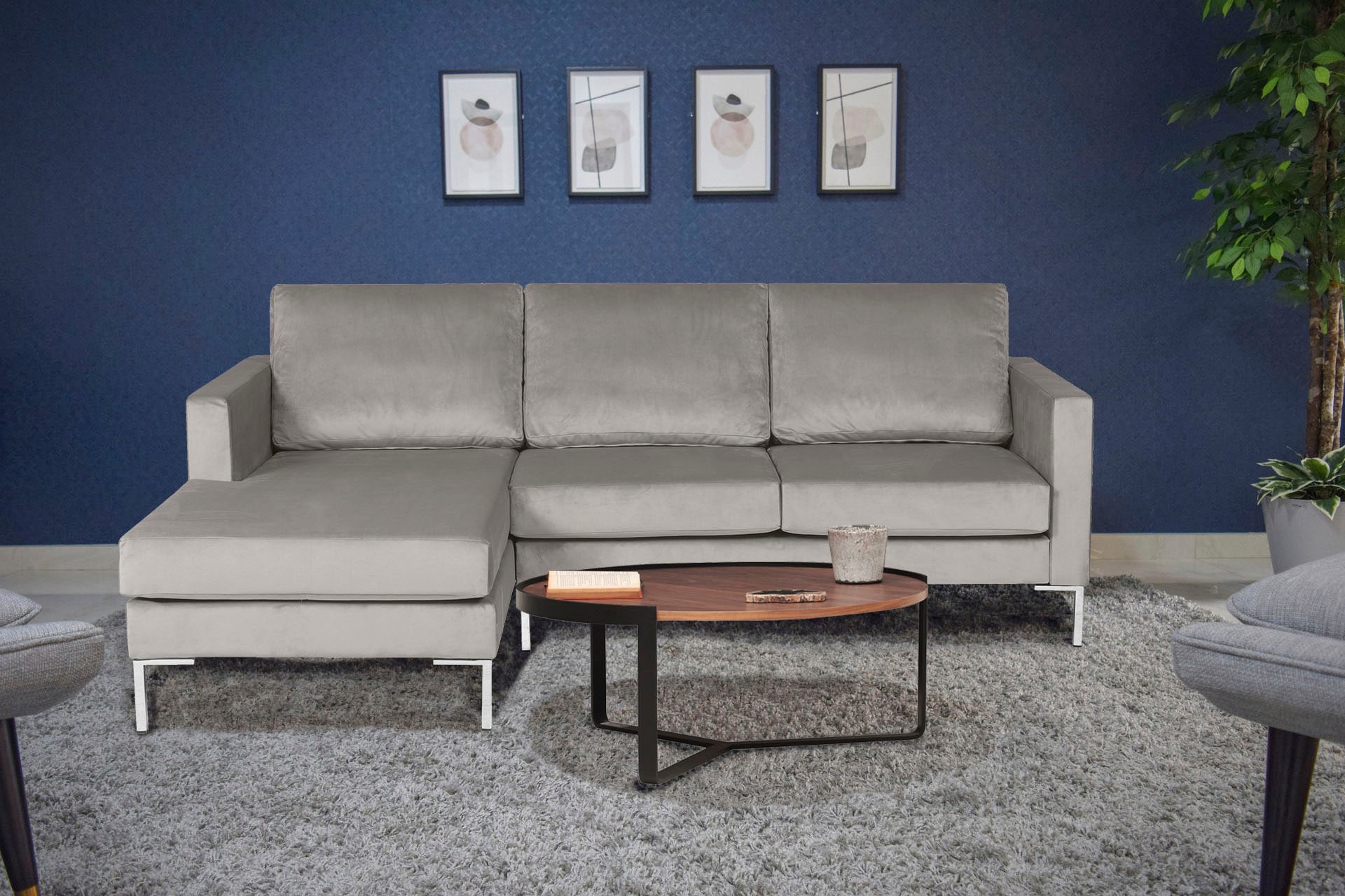 Alte Gerberei Ecksofa »Velina«, mit Metall-Winkelfüßen, Breite 209 cm  kaufen | BAUR