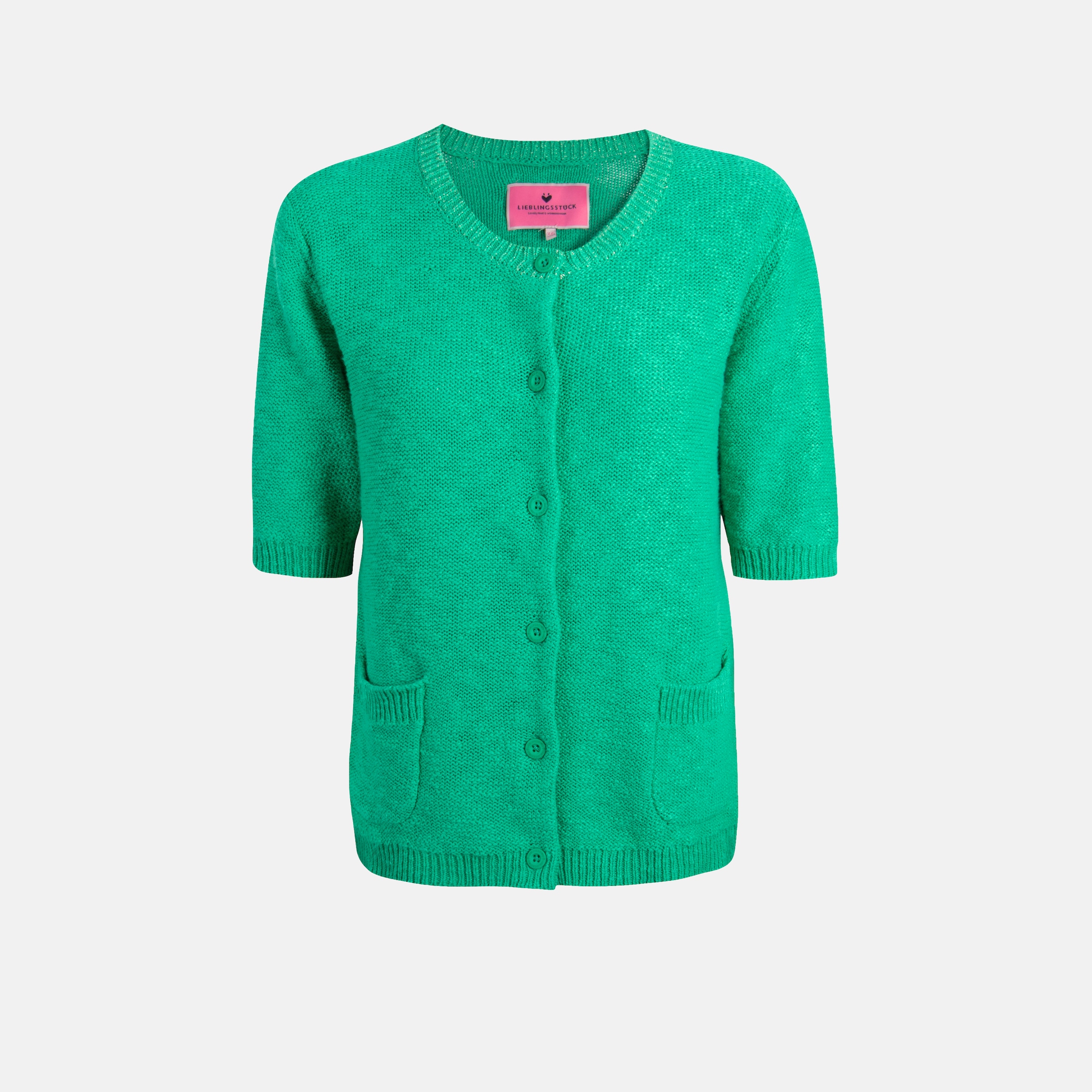 Lieblingsstück Strickjacke »SanjaL«, mit aufgesetzten Taschen, durchgehende Knopfleiste