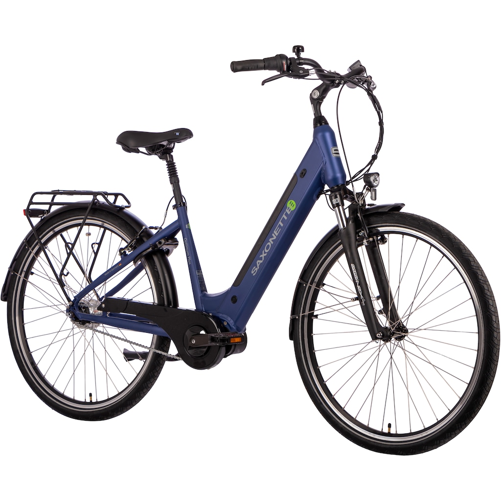 SAXONETTE E-Bike »Optimum Plus«, 7 Gang, Mittelmotor 250 W, E-Bike Citybike, integriertes Rahmenschloss