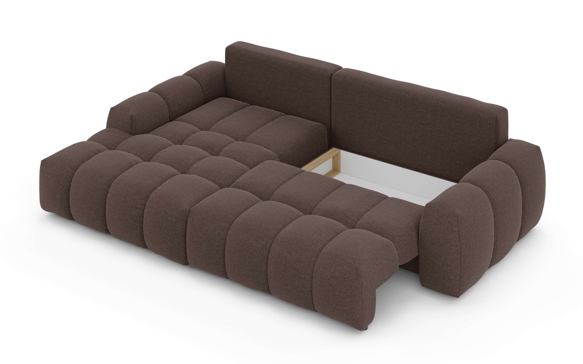 INOSIGN Ecksofa »AZITA klein optionale Schlafsofa mit Bettkasten, B/T/H: 270/166,5/84cm«, L-Form mit Wellenunterfederung, Bubble-Optik