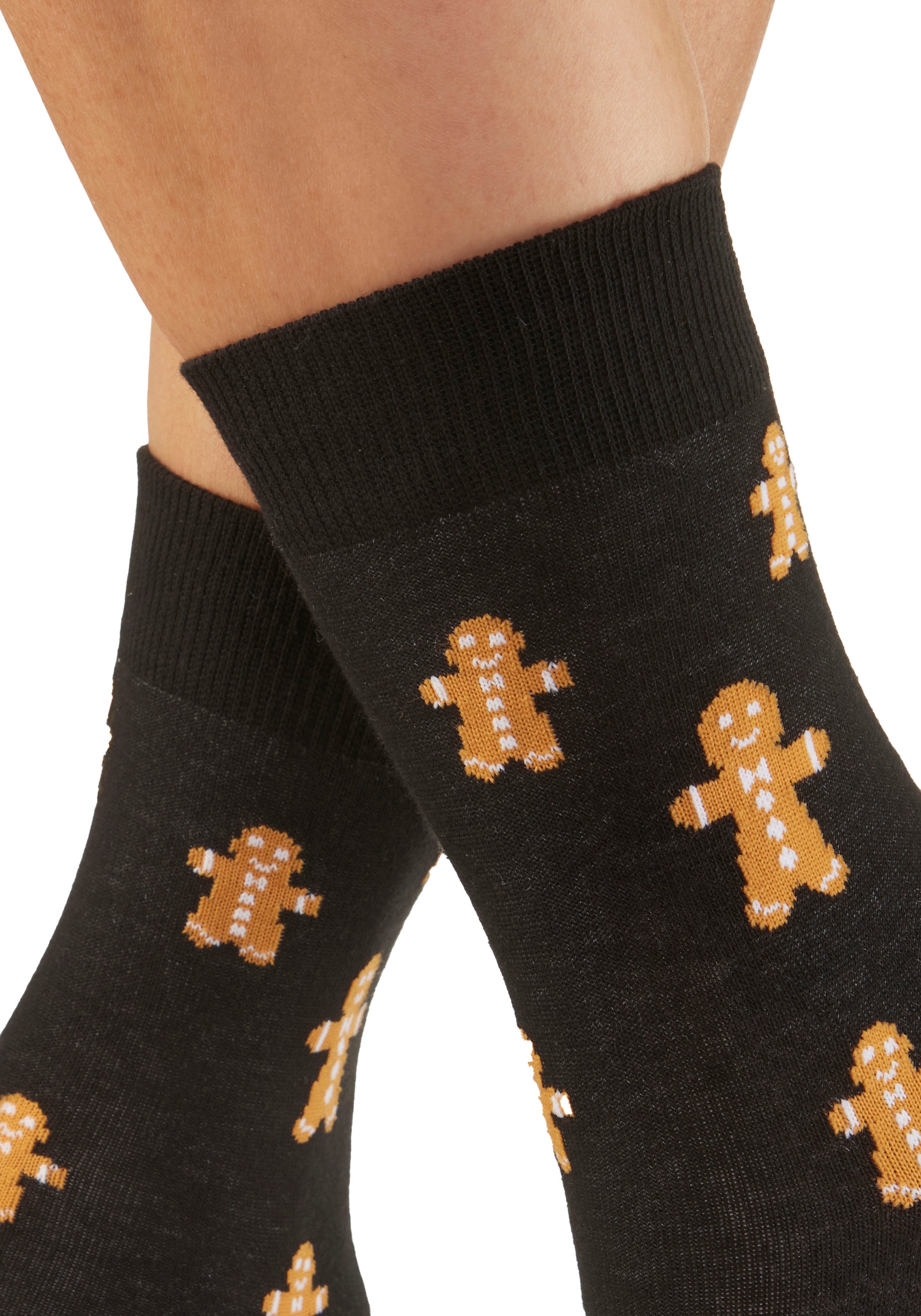 H.I.S Basicsocken, (Packung, 3 Paar), mit lustigen Weihnachtsmotiven