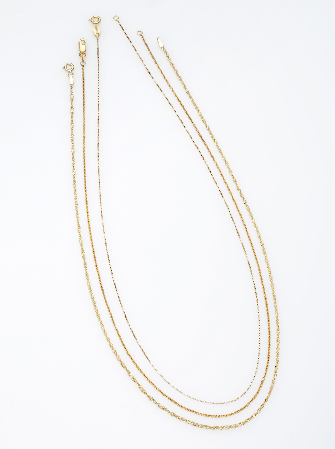 LADY Damen Ketten-Set, 50, Metall, L: 50, gold, Metall, Halsketten