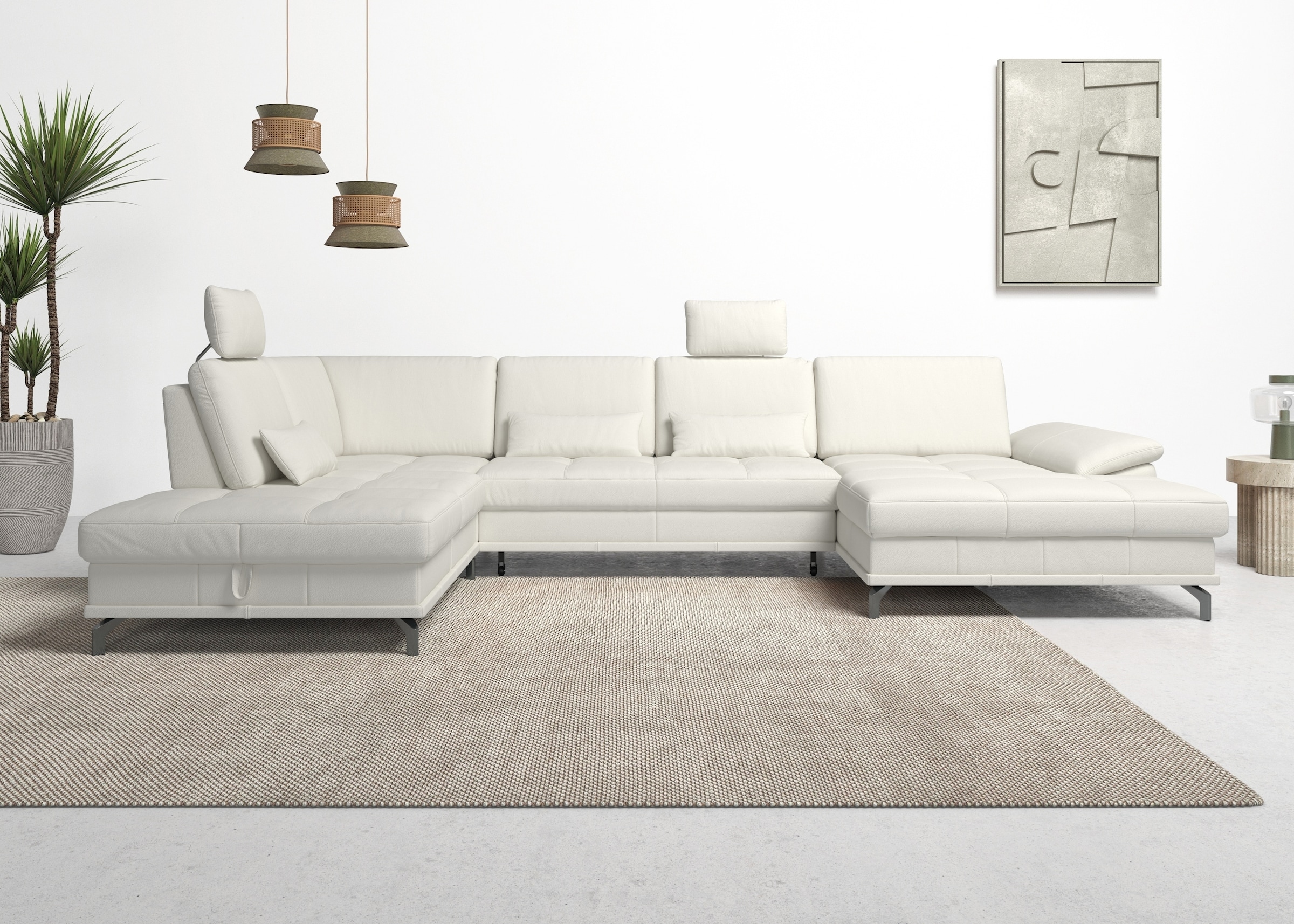 PLACES OF STYLE Wohnlandschaft "Costello U-Form, B: 363 cm mit Sitztiefen-, günstig online kaufen