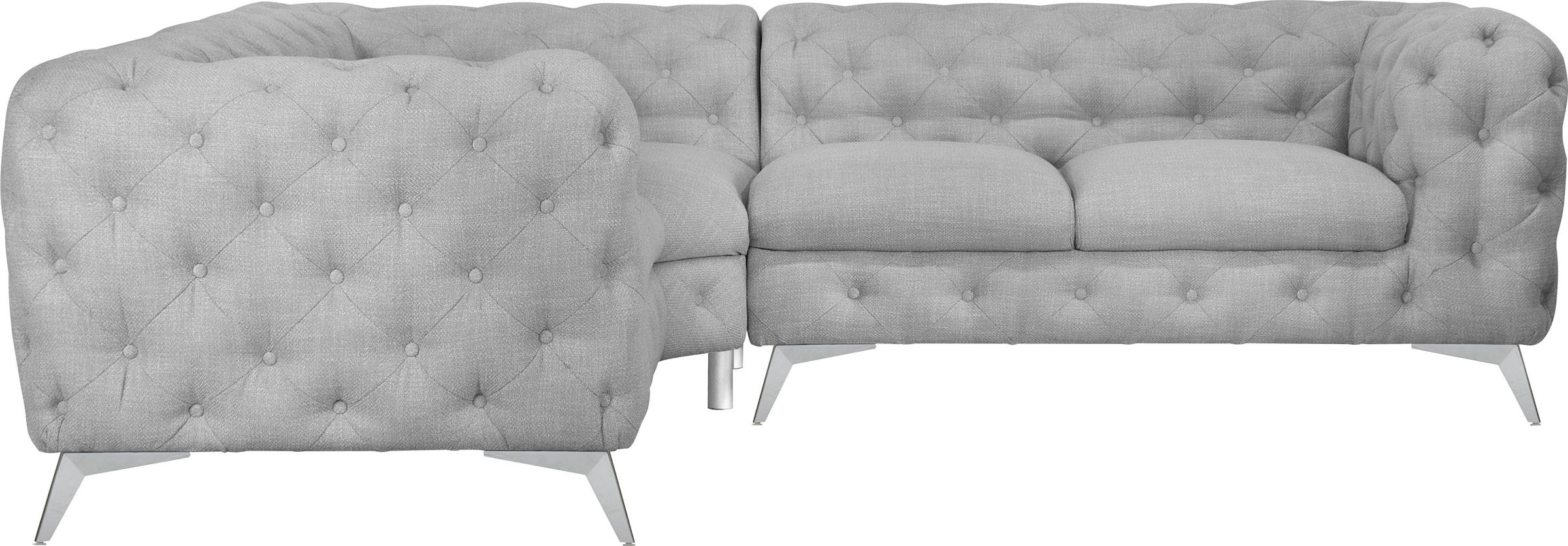 Leonique Chesterfield-Sofa "Ecksofa GLYNIS L-Form mit Wellenunterfederung, günstig online kaufen