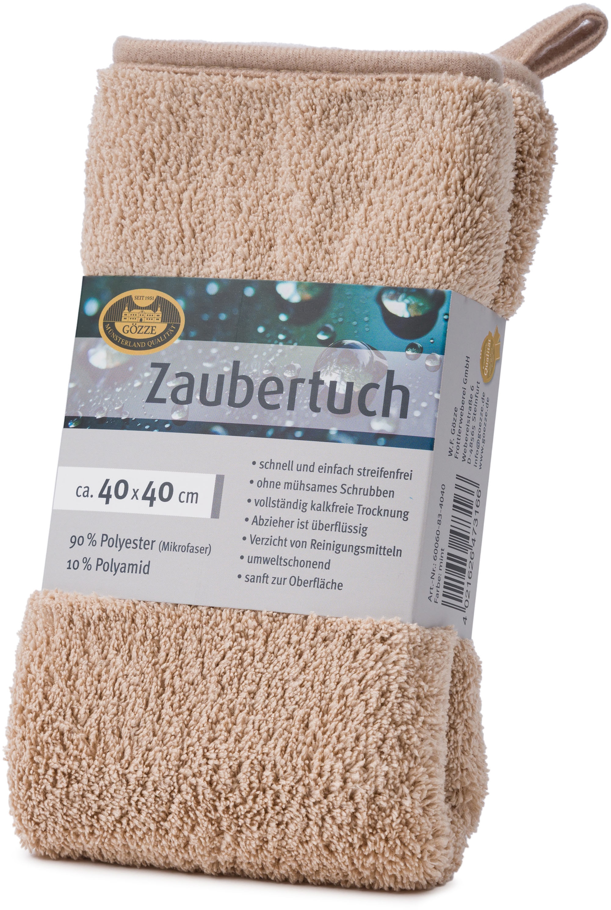 Gözze Mikrofasertuch »Zaubertuch« (Mikrofaser 40 cmx40 cm Set, 2 Stk. tlg. hohe Wasseraufnahme, extrem saugstark, zum reinigen und trocknen