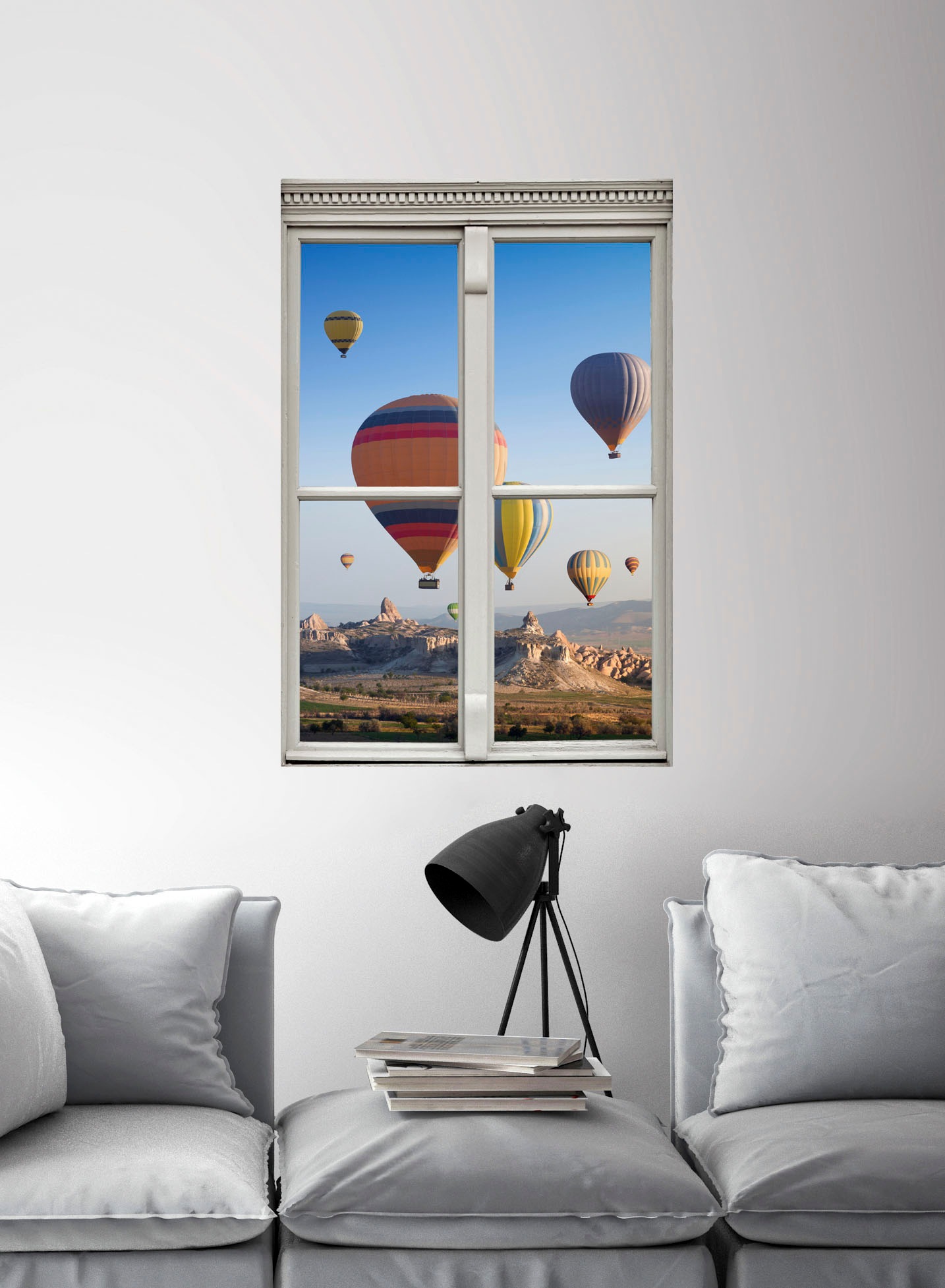 queence Wandsticker »Heißluftballons«, Wandsticker, Wandbild, selbstklebend, 3D, Fenster