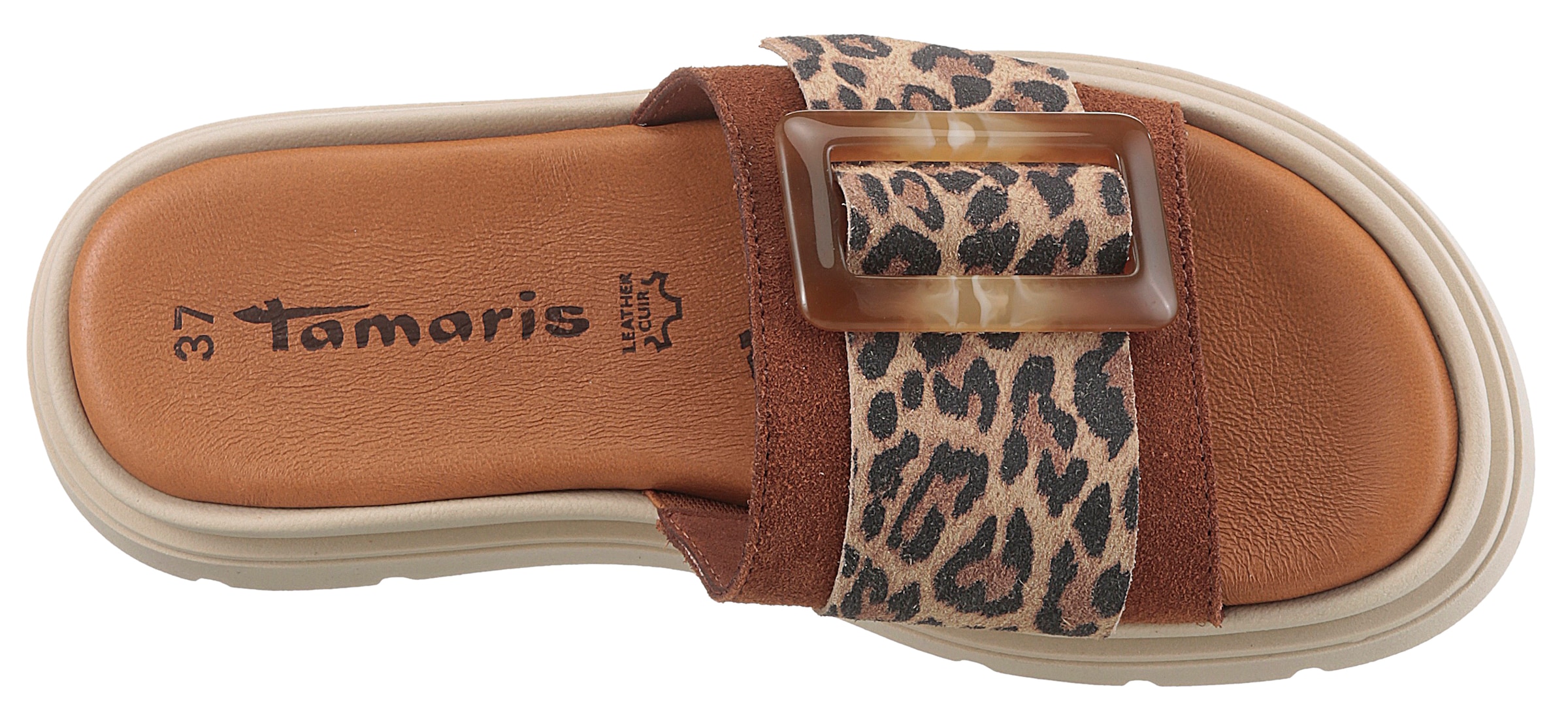 Tamaris Pantolette, Plateau, Sommerschuh mit modischer Zierschnalle