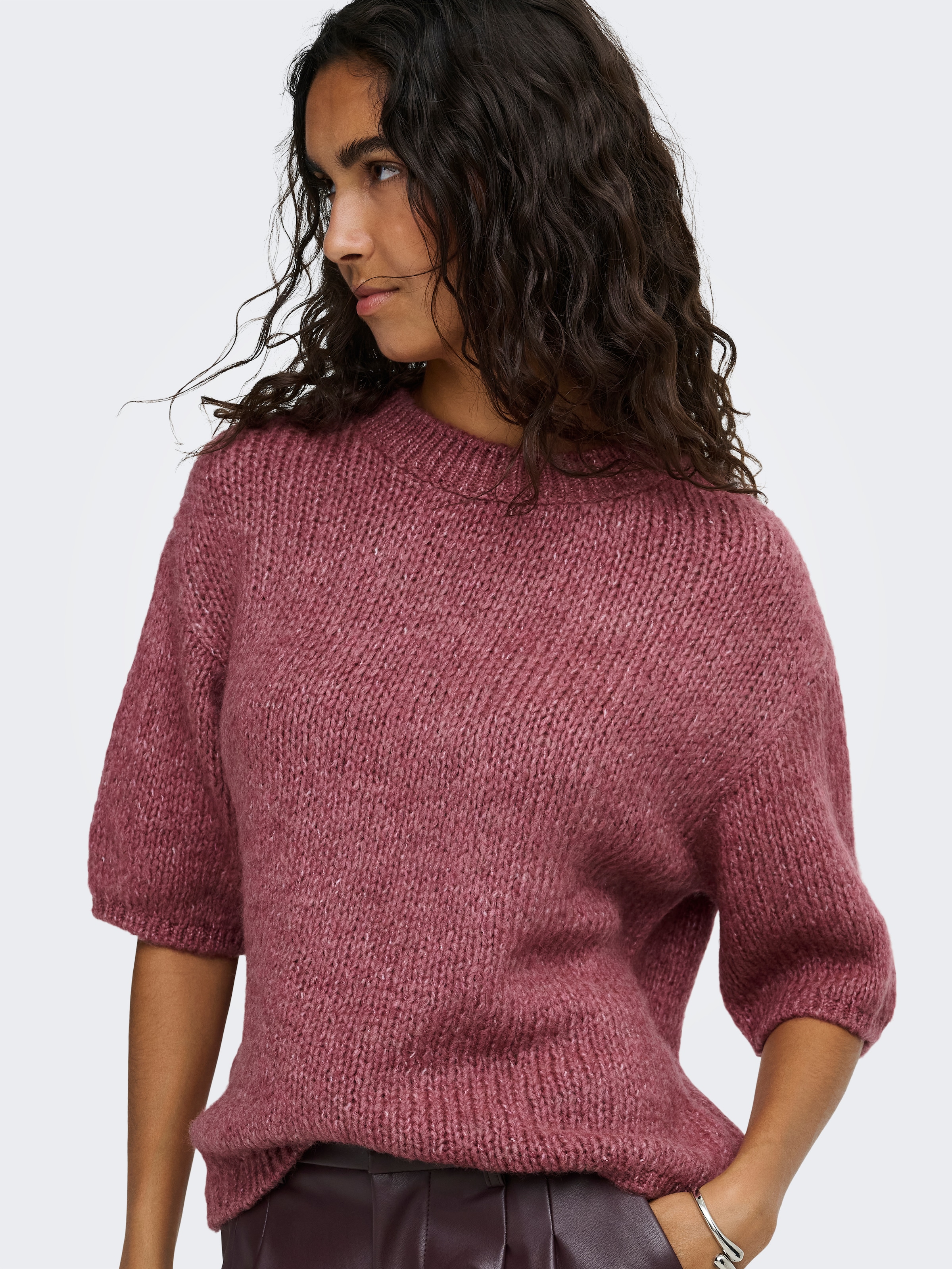 JDY Strickpullover »JDYDICTE S/S PULL O-NECK KNT NOOS« Kunstfaser, knit fit