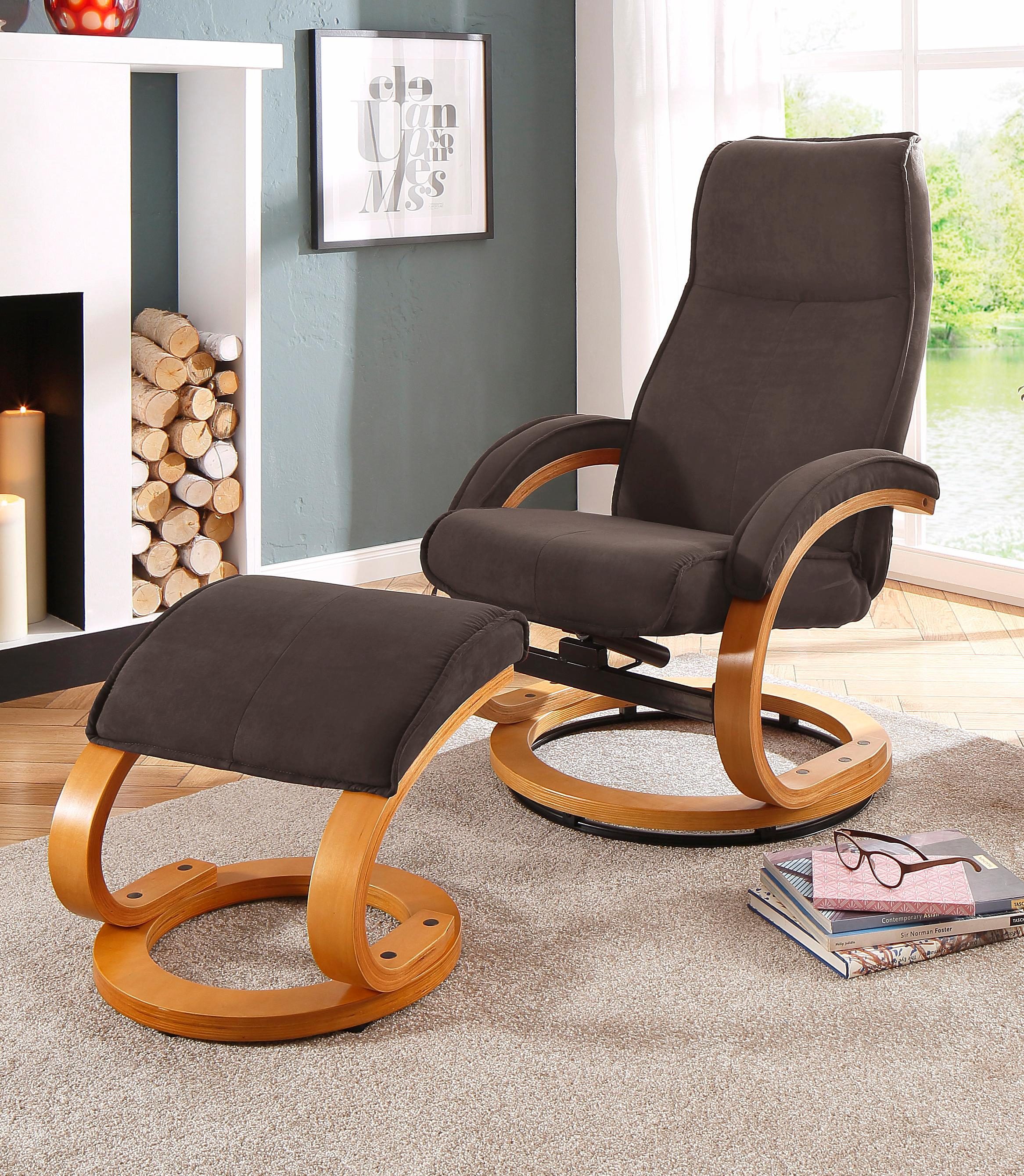 OTTO home Relaxsessel "mit Hocker PARIS Microfaser - OTTO. Verlässliche Qualität." Set, bestehend aus Sessel und Hocker, 2 Stk. tlg. Relaxfunktion, Dreh- und Kippfunktion, Unser Dauertiefpreis