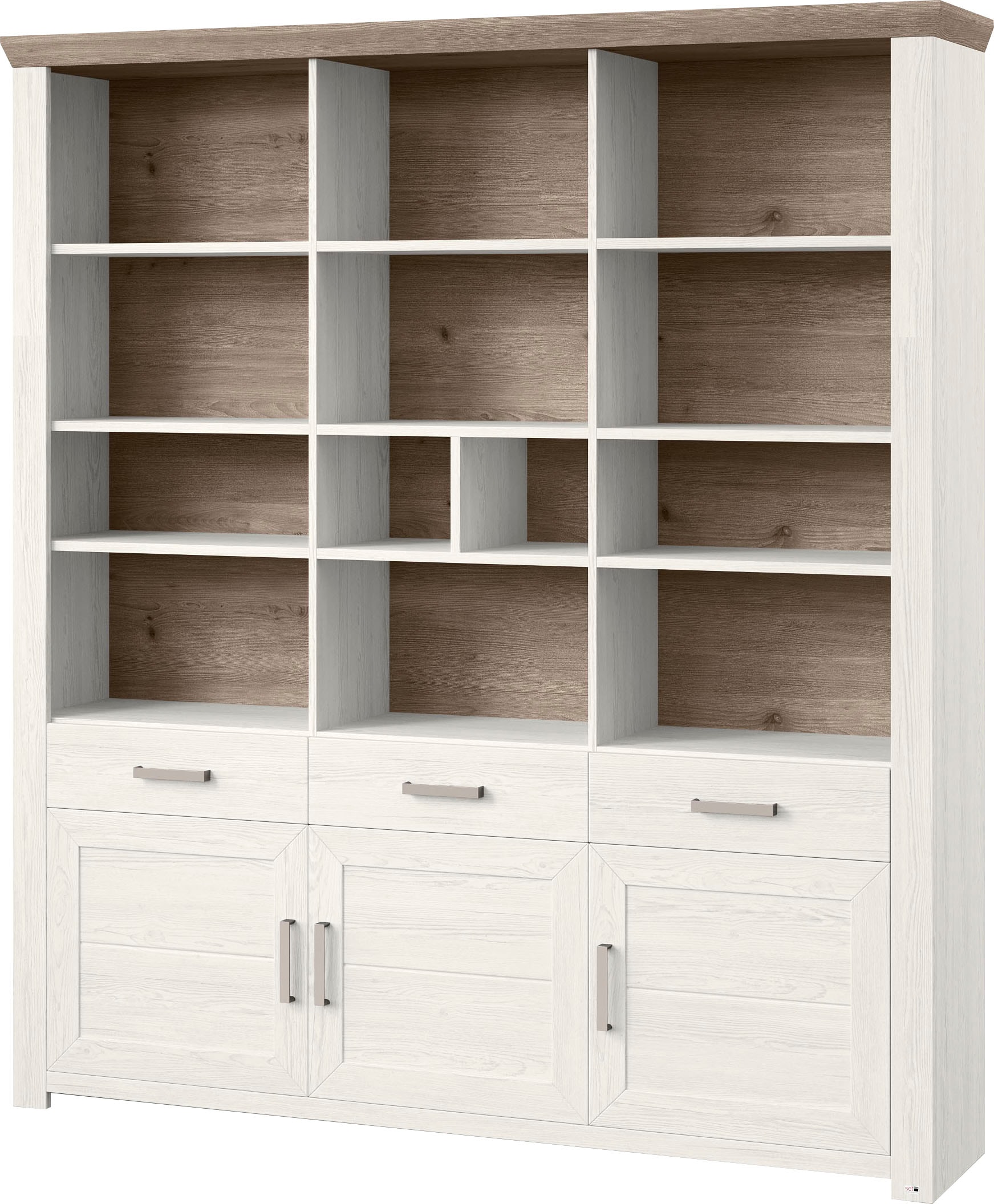 set one by Musterring Aktenregal »York«, offenes Design, wahlweise mit Beleuchtung, 3 Farben, Breite 184 cm