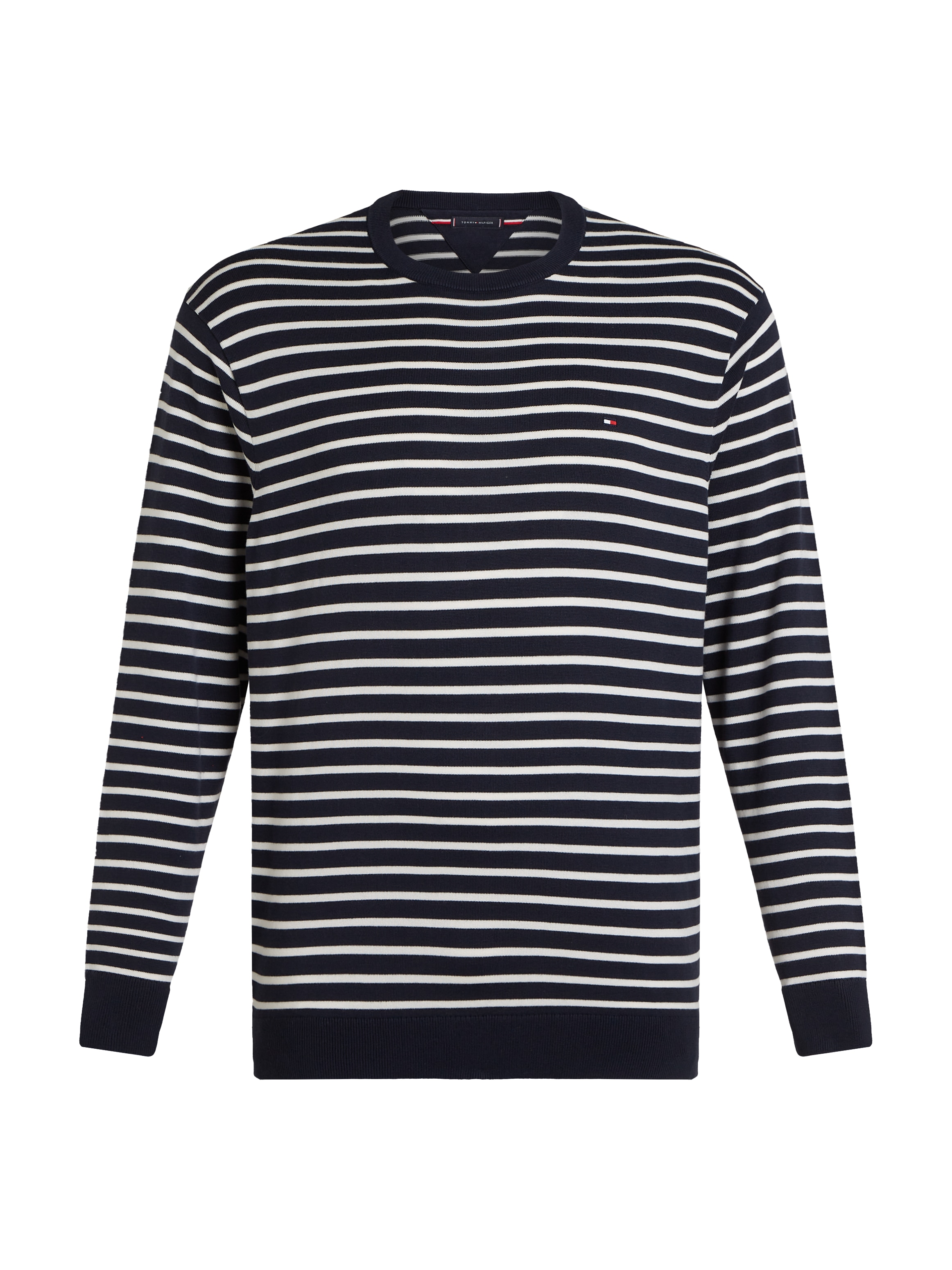 Tommy Hilfiger Big & Tall Rundhalspullover »BT-ESSENTIAL COTTON CREW NECK-B«, in Großen Größen, Logostickerei