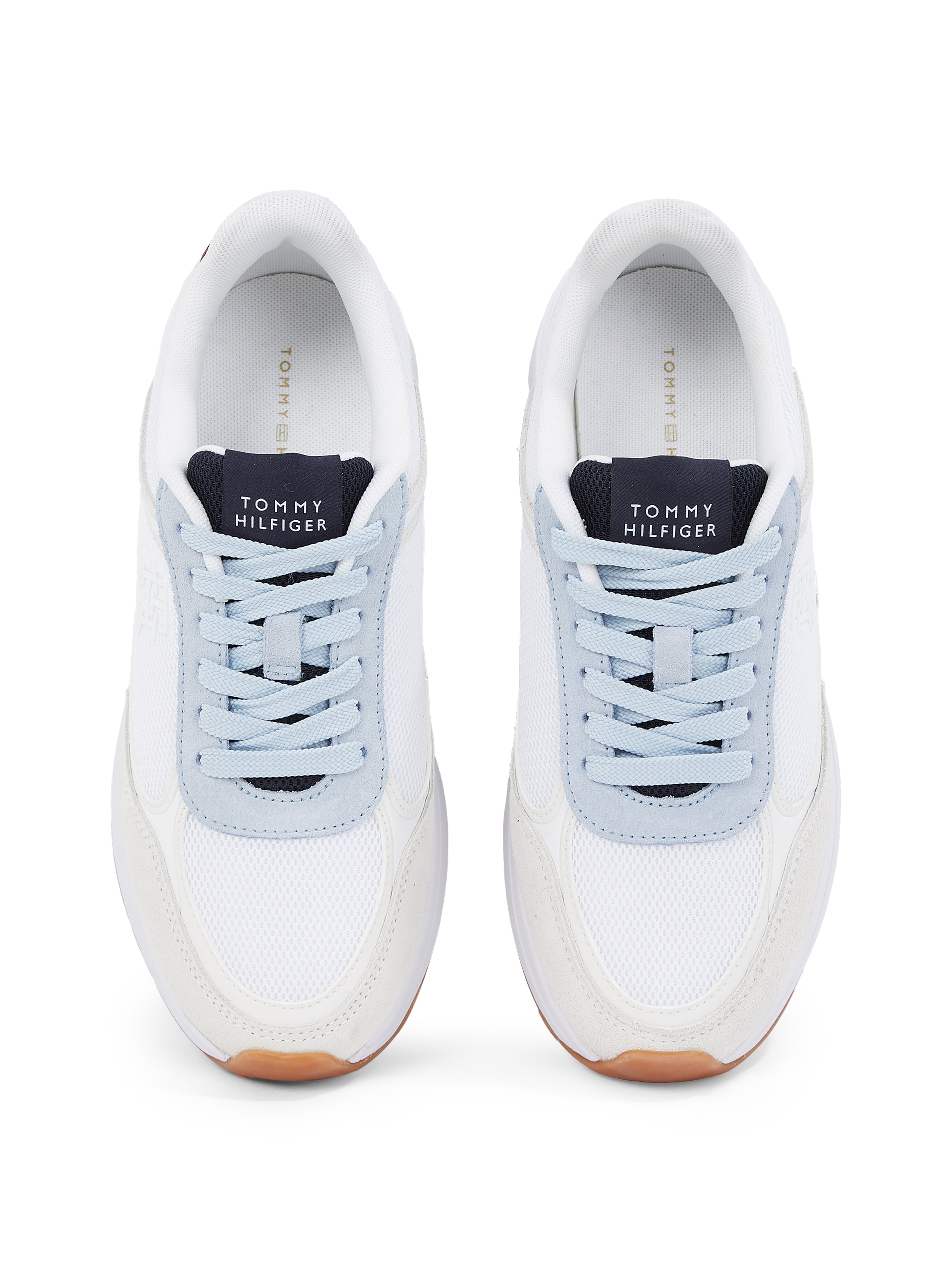Tommy Hilfiger Keilsneaker »CASUAL FASHION RUNNER MIX«, Freitzeitschuh, Halbschuh, Schnürschuh im Kontrast-Look
