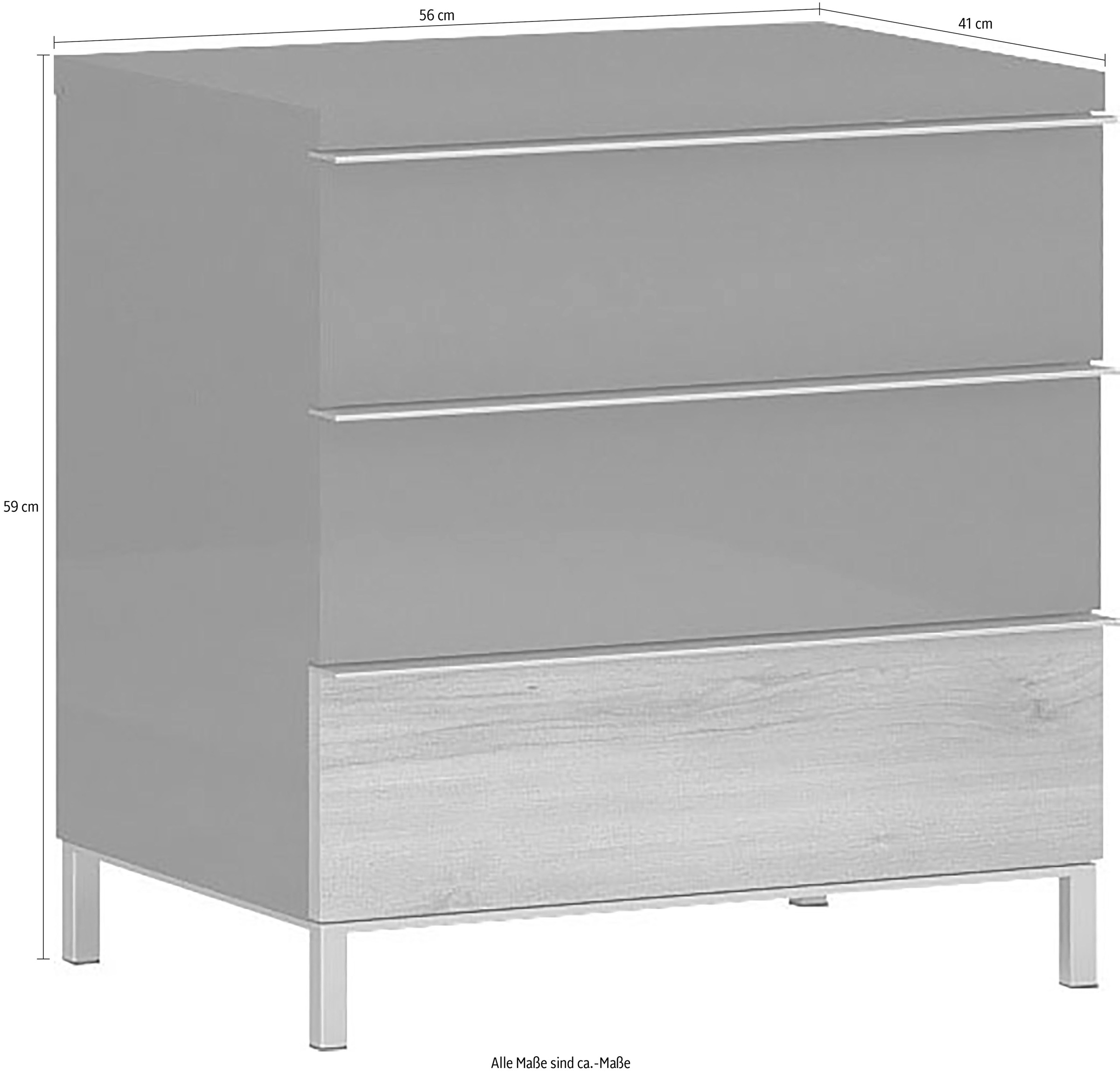 OTTO home Nachtkonsole "Onyx, Nachttisch mit 2 oder 3 Schubladen, UV Lackie günstig online kaufen